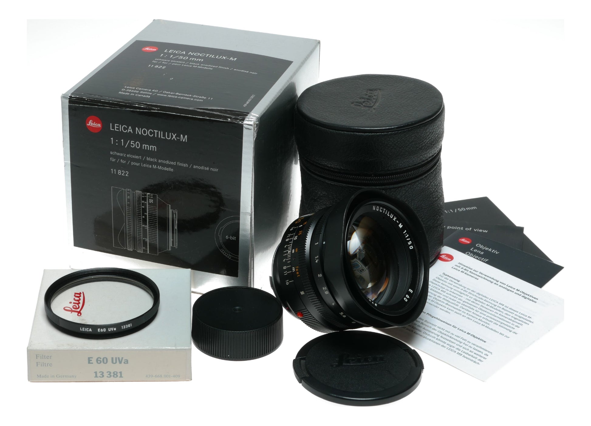 Leica Noctilux 1:1/50 mm 6 bit encoded Boxed Last edition f/1 lens 11822