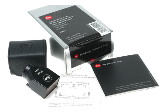 Leica bright line view finder 21mm wide angle lens black paint 12024 used