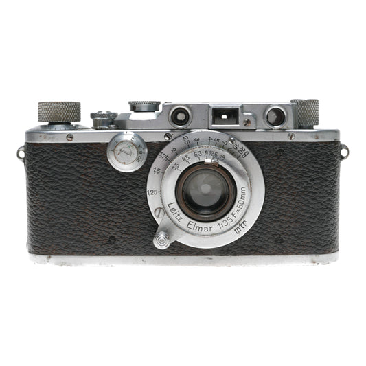 Leica IIIF antique 35mm film camera with Elmar 50mm F3.5 lens