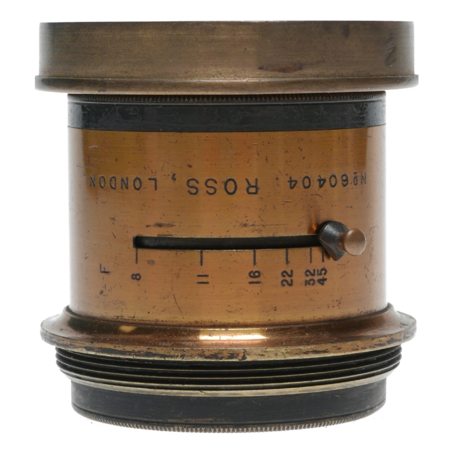 Ross Symmetric Anastigmat 1:8 F:9 In. Plate Bellows Camera Brass Lens