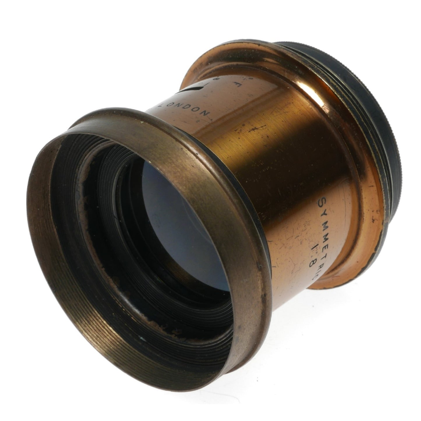 Ross Symmetric Anastigmat 1:8 F:9 In. Plate Bellows Camera Brass Lens