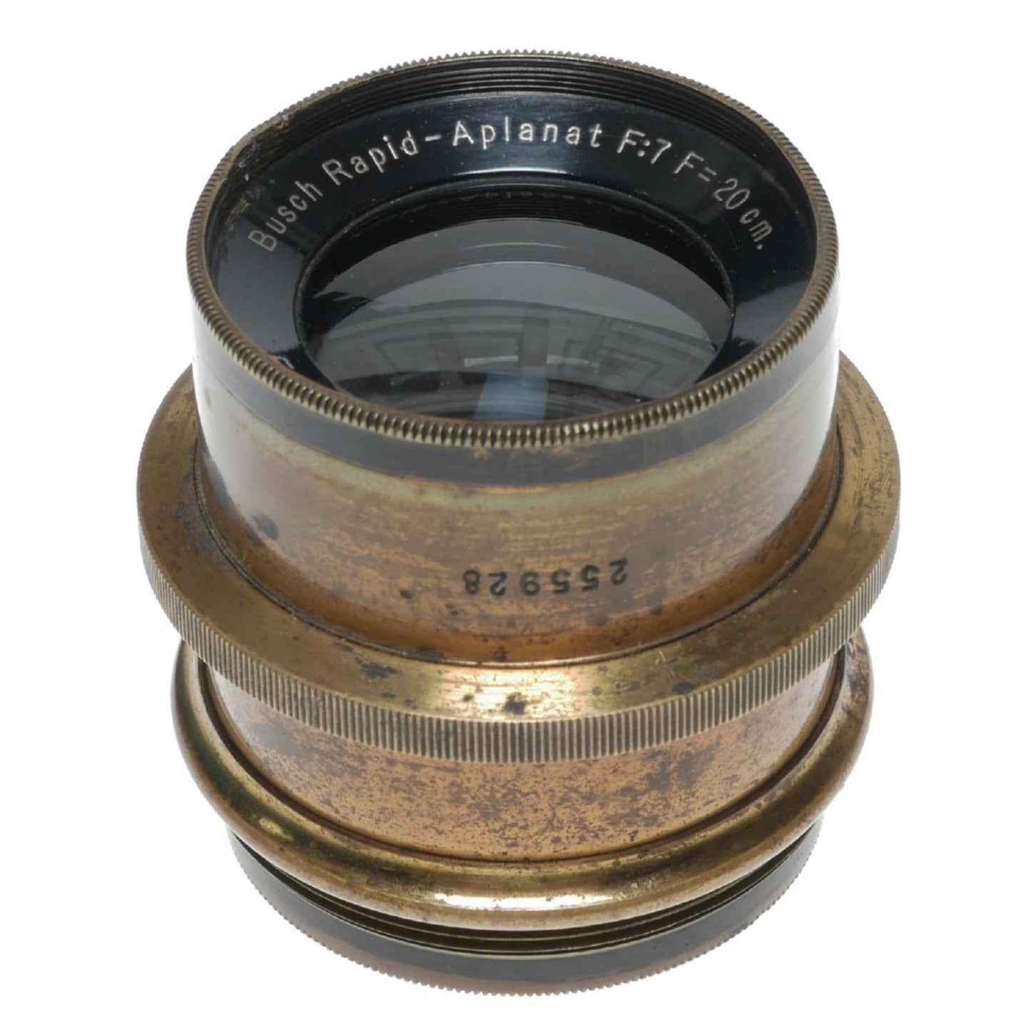 Busch Rapid Aplanat F.7 F=20cm Brass Large Format Camera Lens