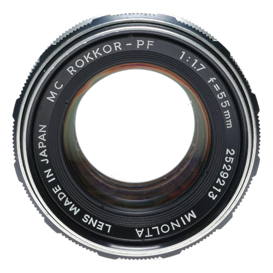 Minolta MC Rokkor PF 1:1.7 f=55mm SLR Prime Fast Camera Lens