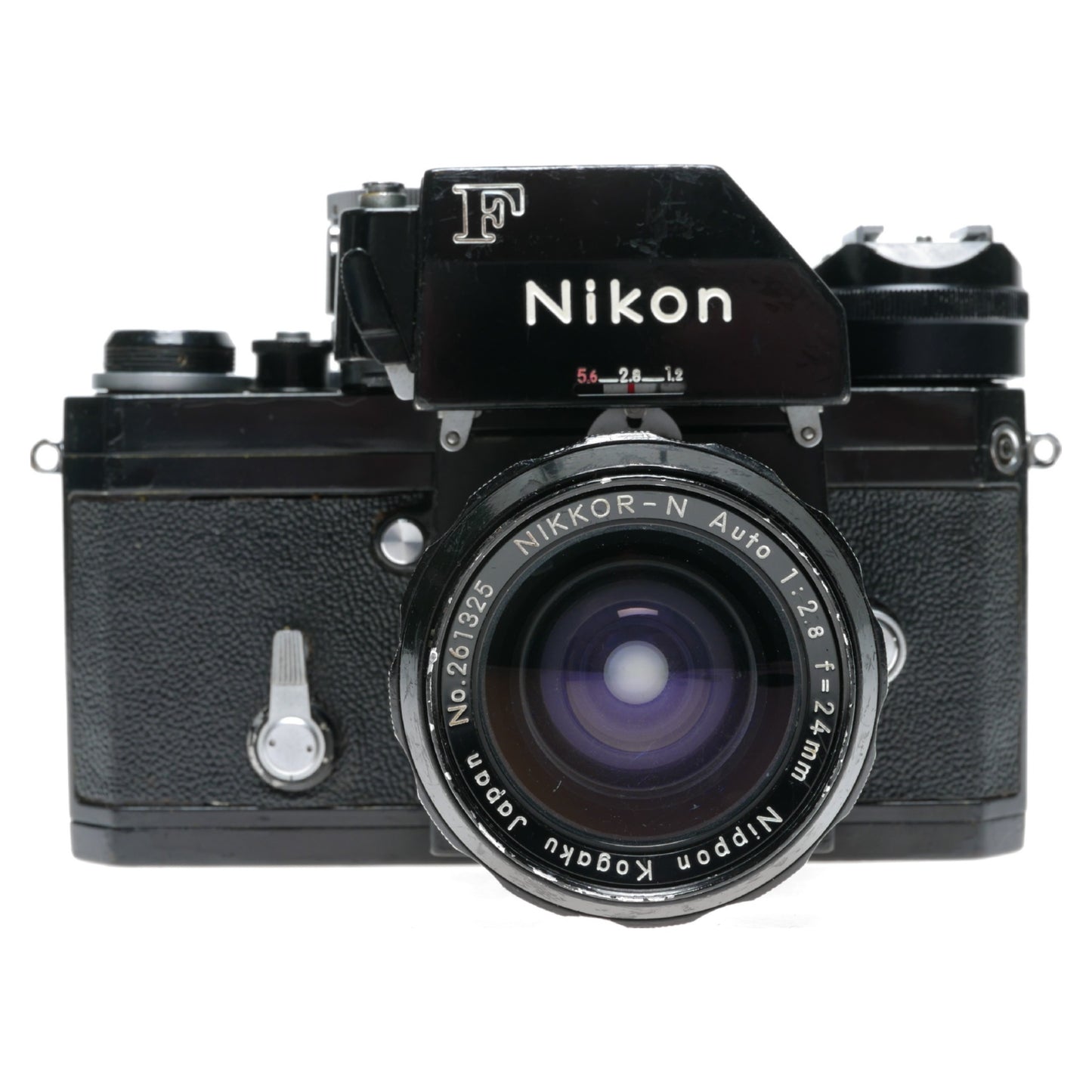 Nikon F Photomic Black SLR Camera Nikkor-N Auto 1:2.8 24mm Lens