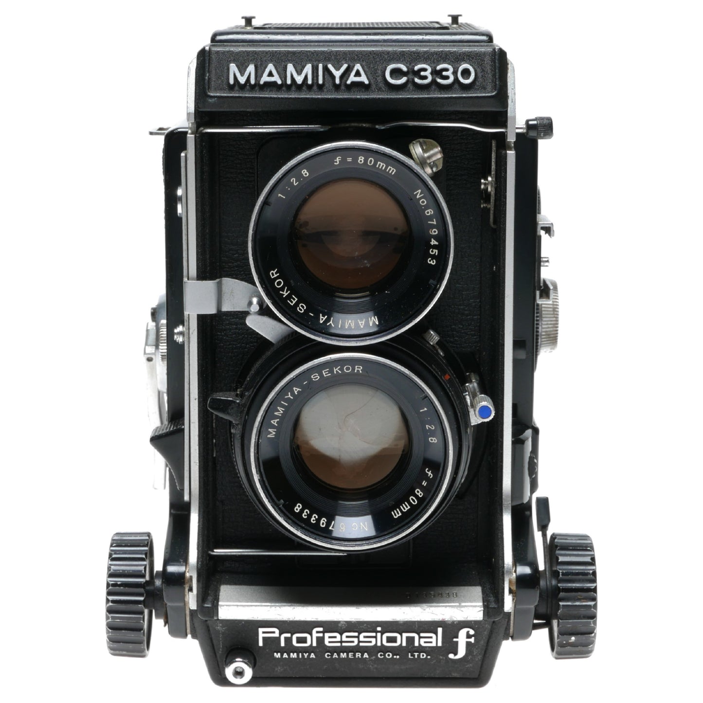 Mamiya C330 Professional-f TLR 120 Film Camera Blue Dot Sekor 2.8/80mm Lens