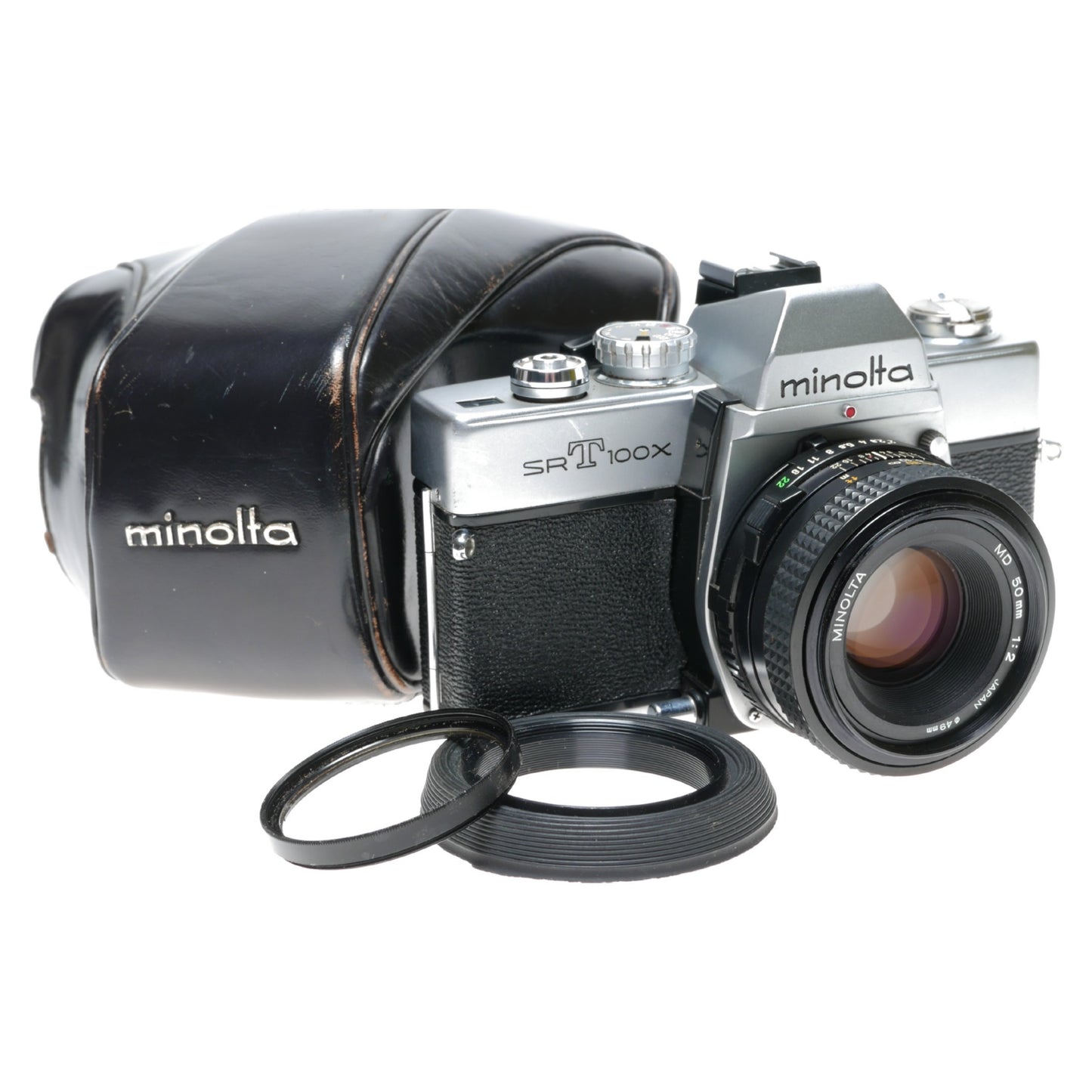 Minolta SRT 100X 35mm Film SLR Camera MD 1:2./50 Lens