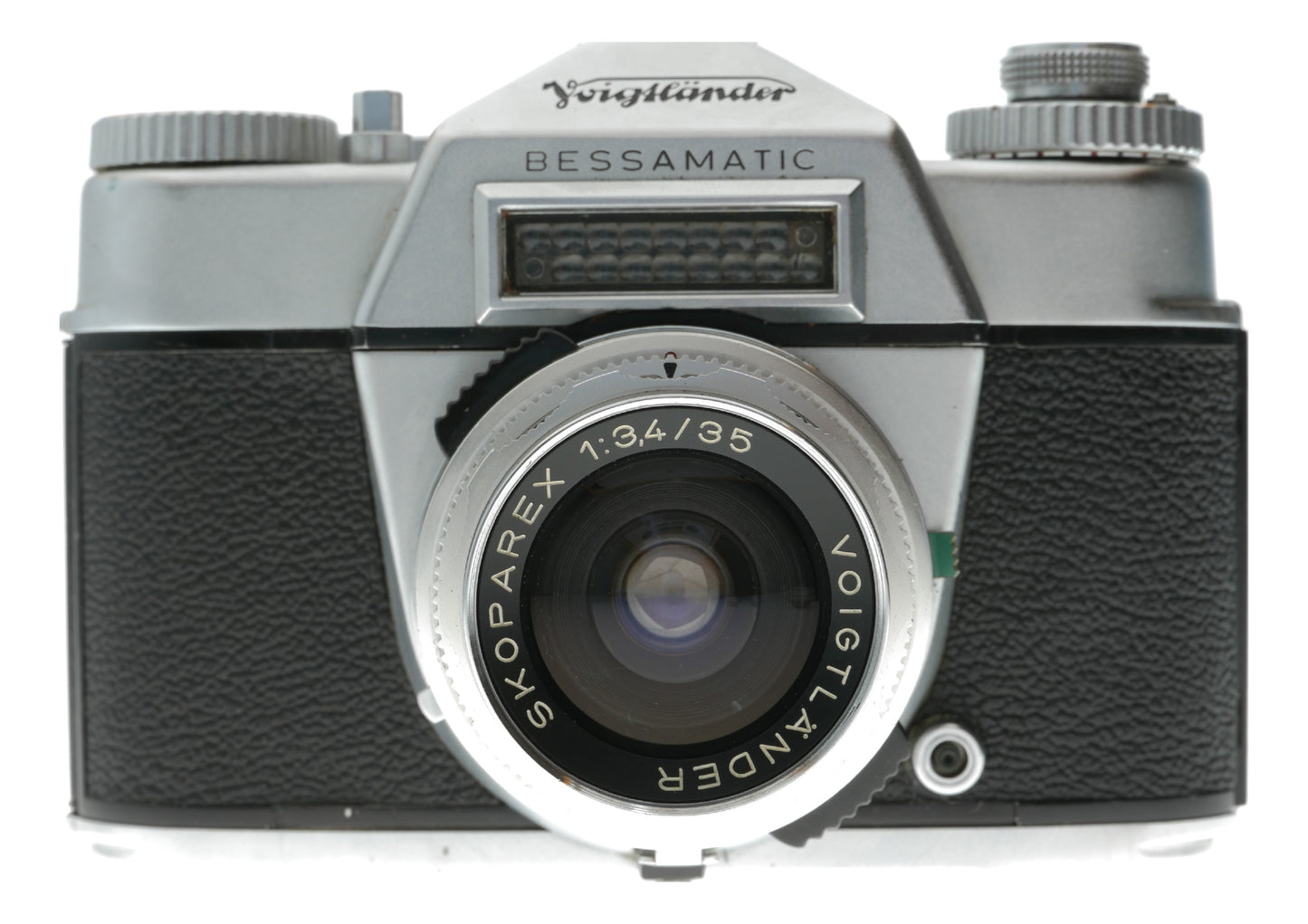 Voigtländer Bessamatic Vintage Film Camera with Skoparex 35mm f/3.4 and 50mm f/2.8 Lenses, Made in West Germany - View 3