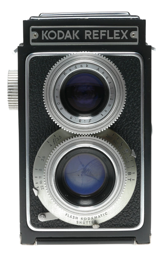 Kodak Reflex Vintage TLR Camera with 80mm f/3.5 Anastigmat Lens and Flash Kodamatic Shutter