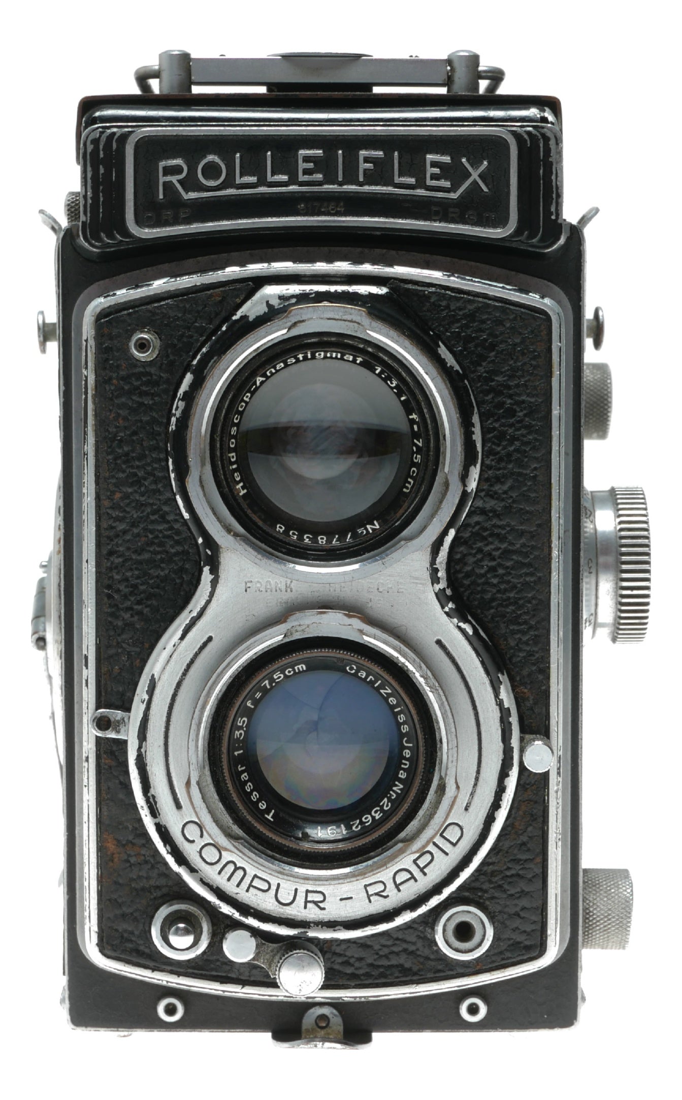 Rollei Rolleiflex Vintage TLR Camera with Carl Zeiss Tessar 75mm f/3.5 Lens and Compur-Rapid Shutter