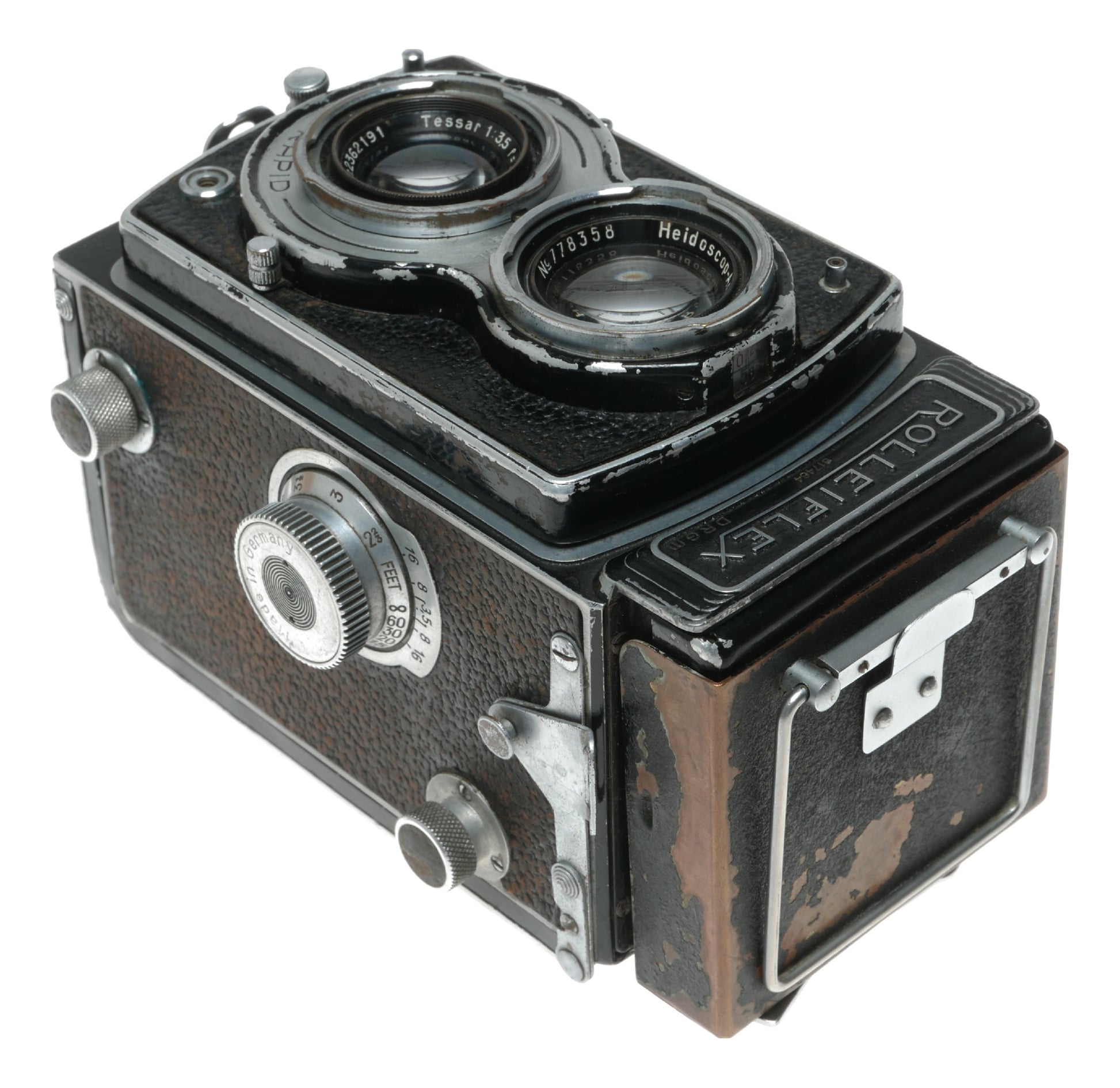 Rollei Rolleiflex Vintage TLR Camera with Carl Zeiss Tessar 75mm f/3.5 Lens and Compur-Rapid Shutter - View 2
