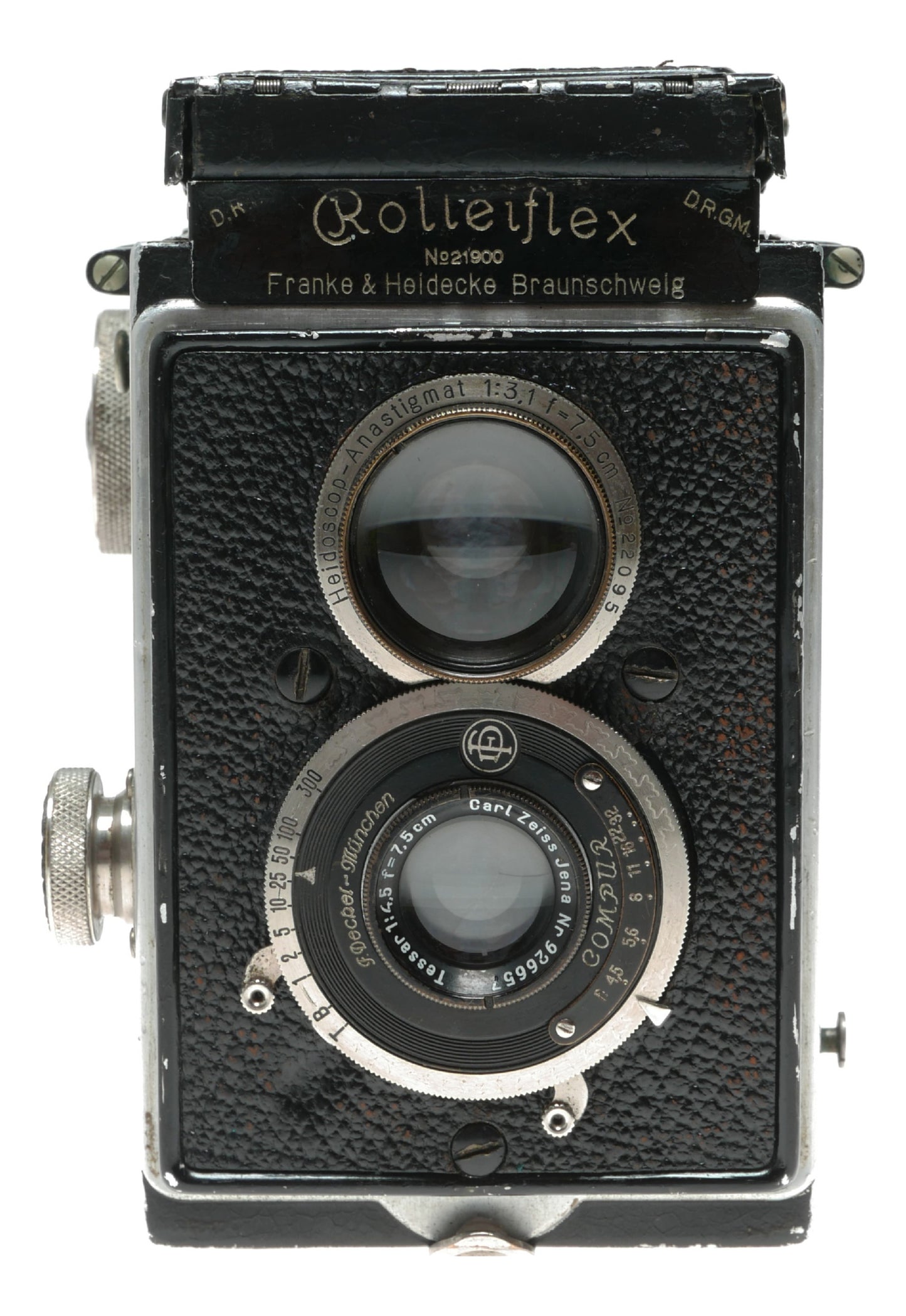 Rolleiflex Nr.21900 Vintage TLR Camera with Carl Zeiss Tessar 75mm f/3.5 Lens - View 2