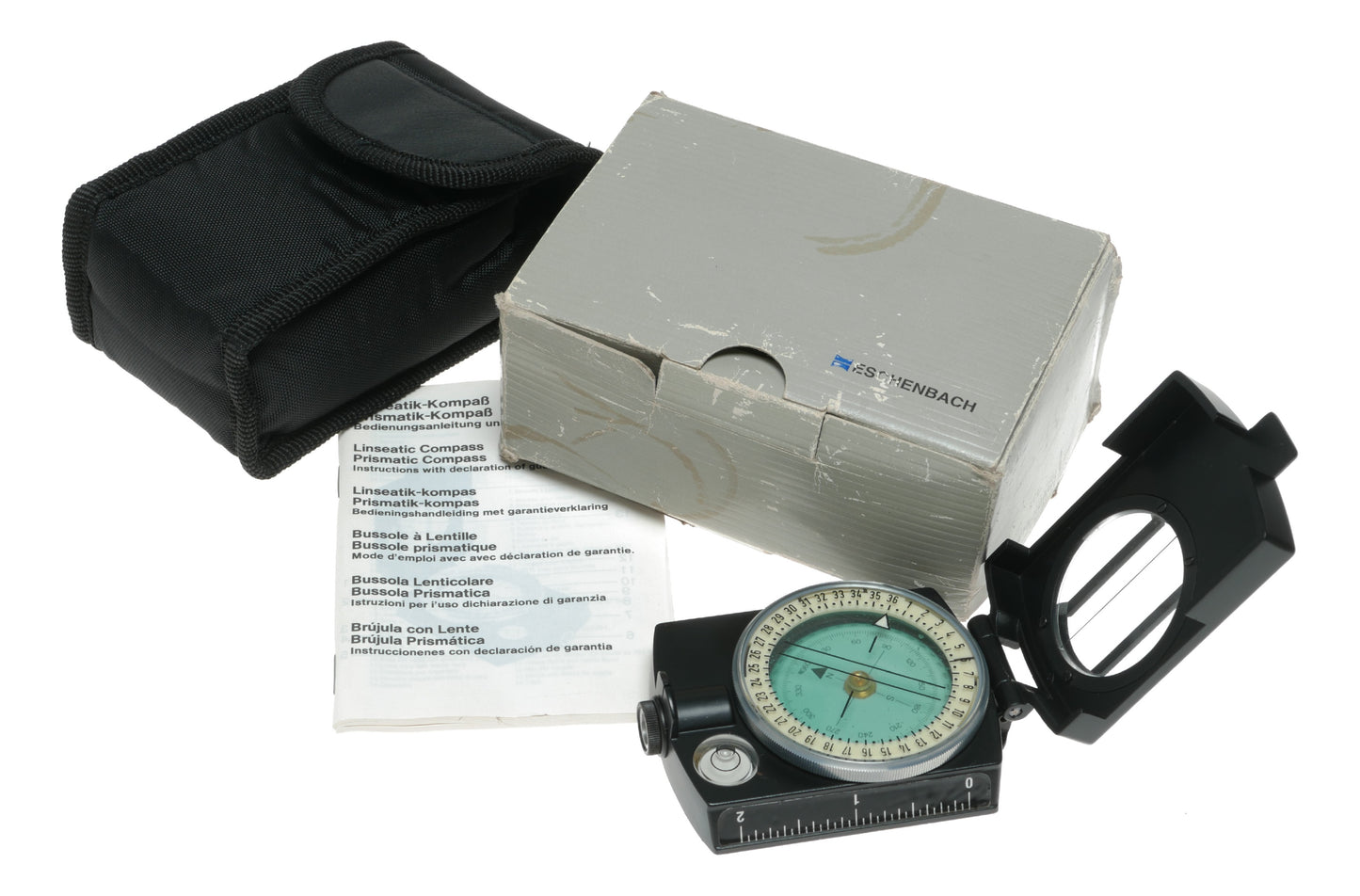 Eschenbach Prismatic Compass Lineatik Kompas with 360-Degree Scale, Model 6609, Made in Germany