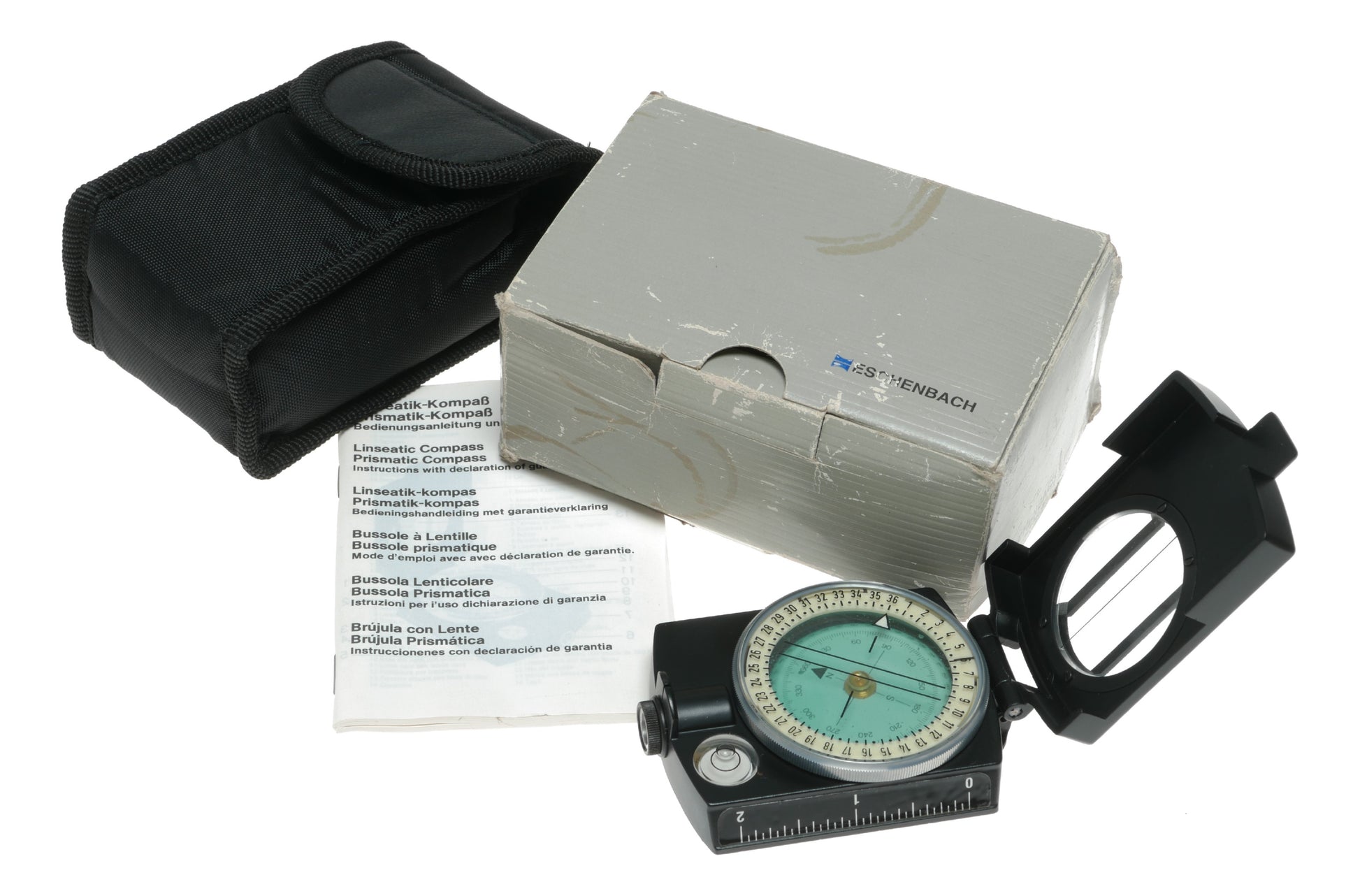 Eschenbach Prismatic Compass Lineatik Kompas with 360-Degree Scale, Model 6609, Made in Germany