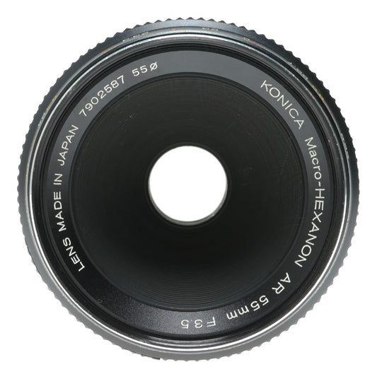 Konica Macro-HEXANON AR 55mm f/3.5 Vintage Camera Lens Made in Japan - View 2