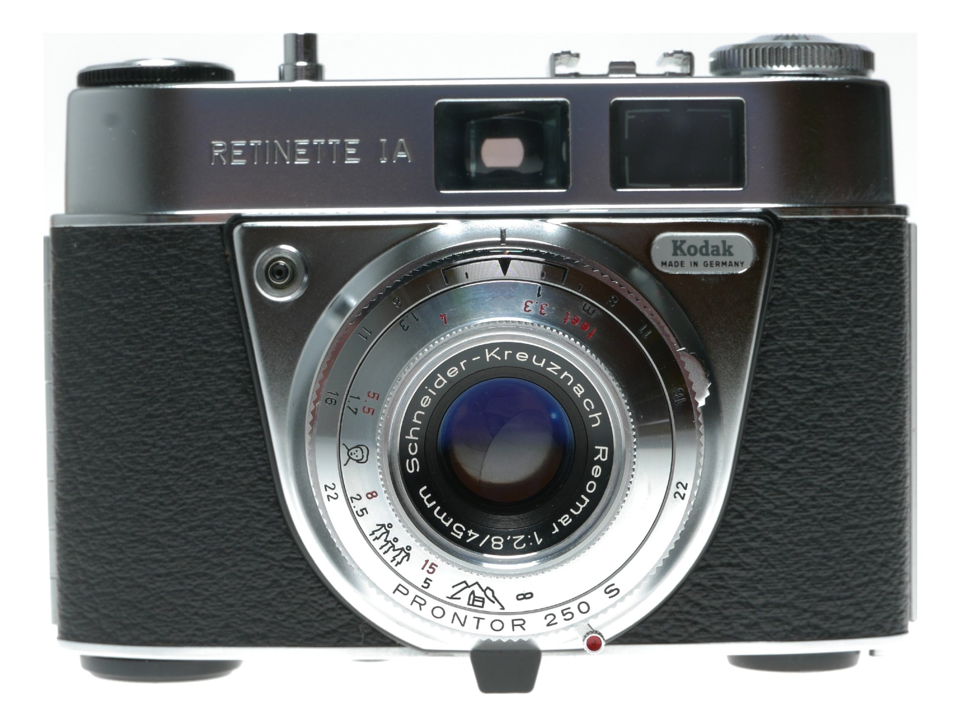 Kodak Retinette JA Vintage Film Camera with Schneider-Kreuznach Reomar 45mm f/2.8 Lens and Prontor 250S Shutter - View 2