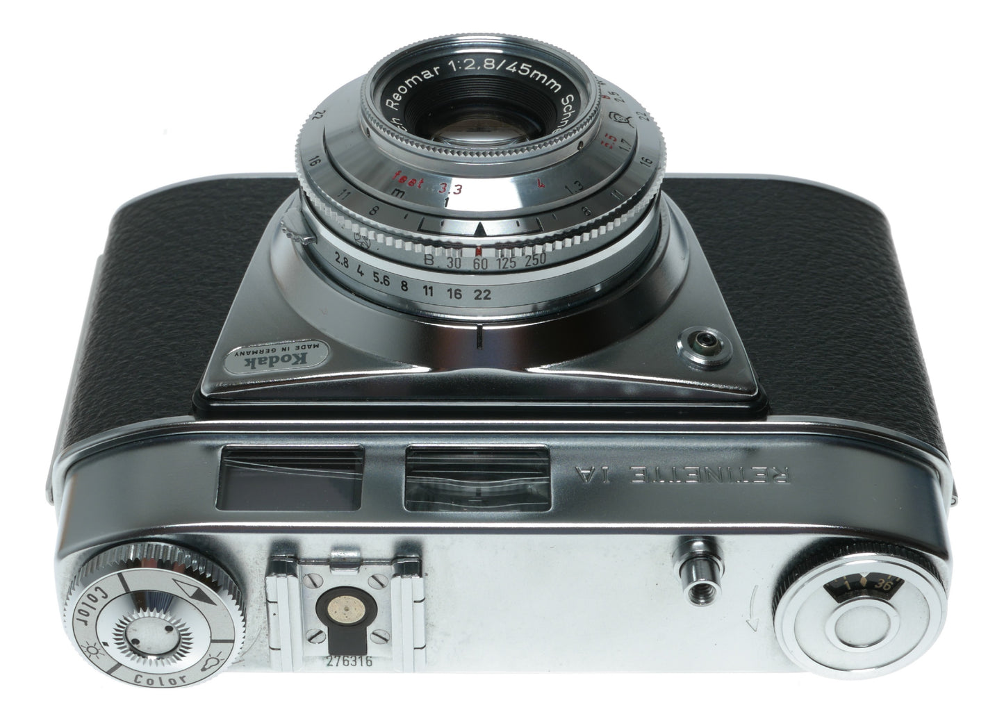 Kodak Retinette JA Vintage Film Camera with Schneider-Kreuznach Reomar 45mm f/2.8 Lens and Prontor 250S Shutter - View 4
