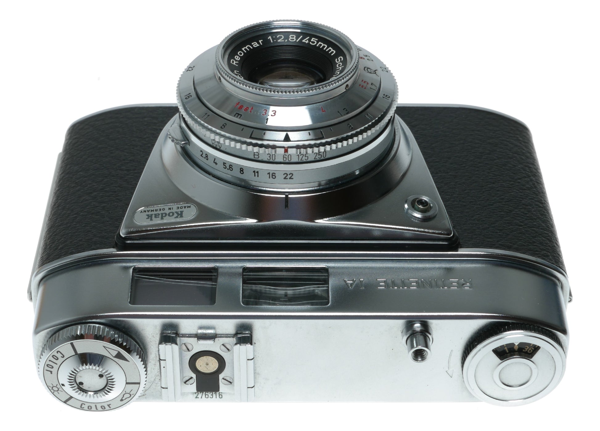 Kodak Retinette JA Vintage Film Camera with Schneider-Kreuznach Reomar 45mm f/2.8 Lens and Prontor 250S Shutter - View 4