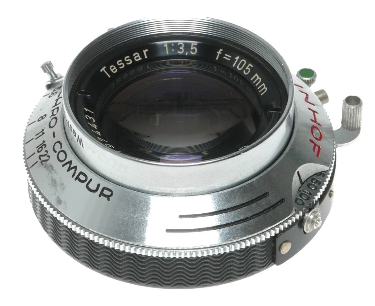 Carl Zeiss Tessar 105mm f/3.5 Vintage Camera Lens for Linhof with Synchro-Compur Shutter - View 4