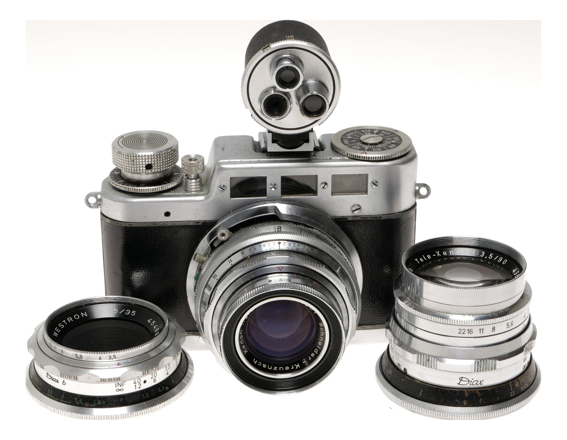 Diax IIa 35mm Rangefinder Camera with Lenses and Case - View 5