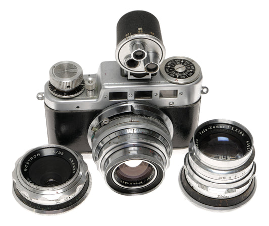 Diax IIa 35mm Rangefinder Camera with Lenses and Case - View 6