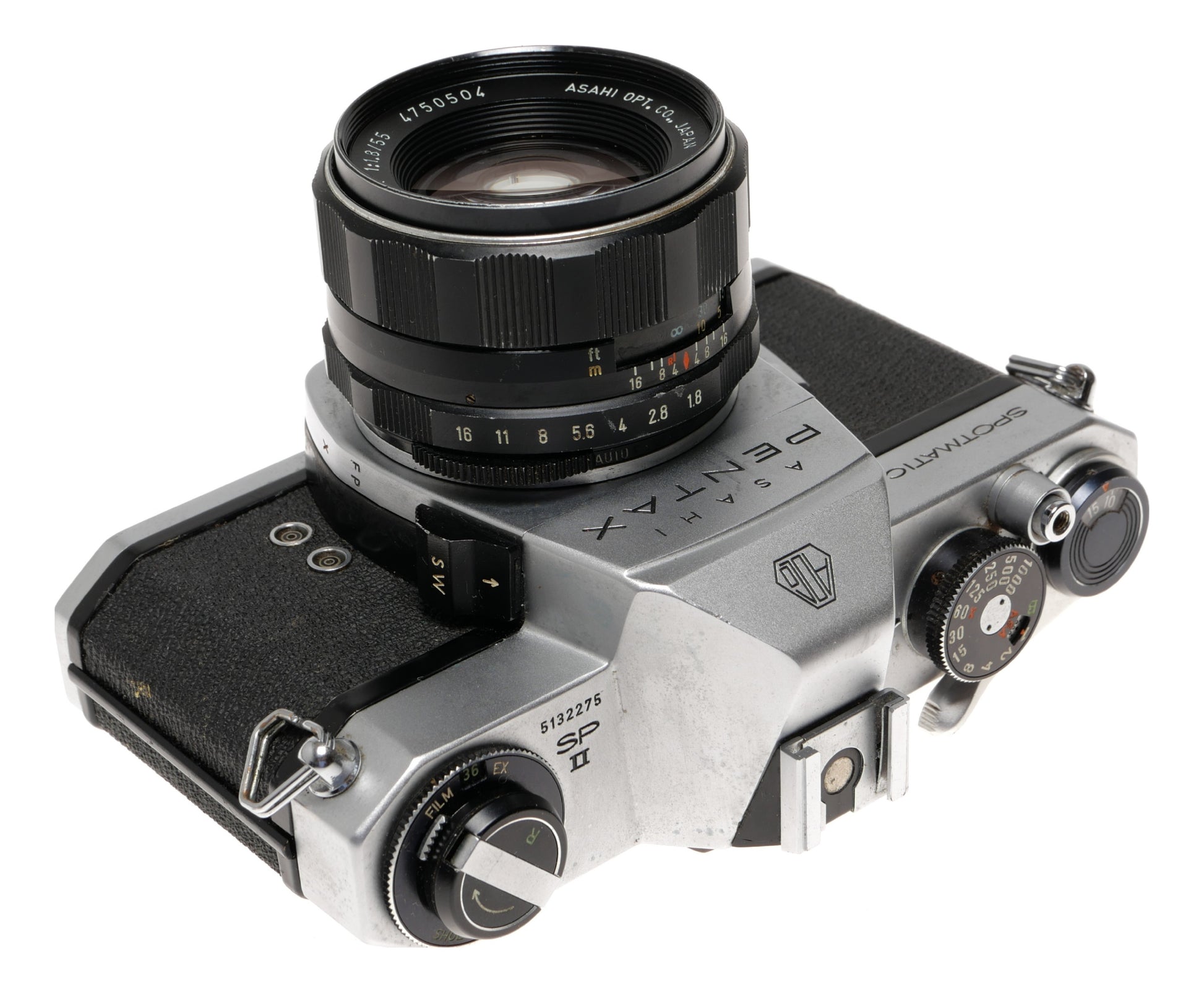 Asahi Pentax Spotmatic SP II 35mm SLR Camera with 55mm Lens - View 3