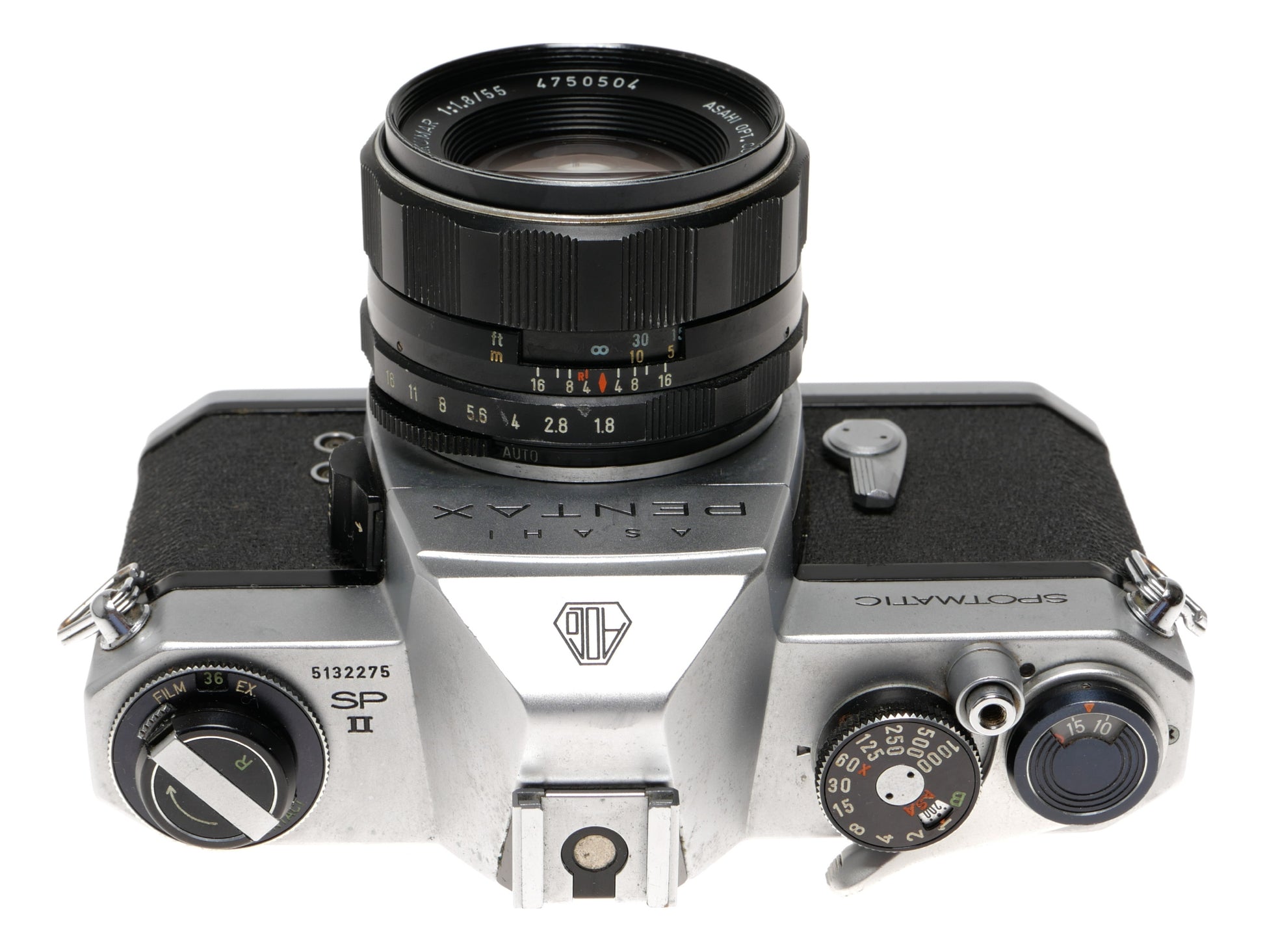 Asahi Pentax Spotmatic SP II 35mm SLR Camera with 55mm Lens - View 4