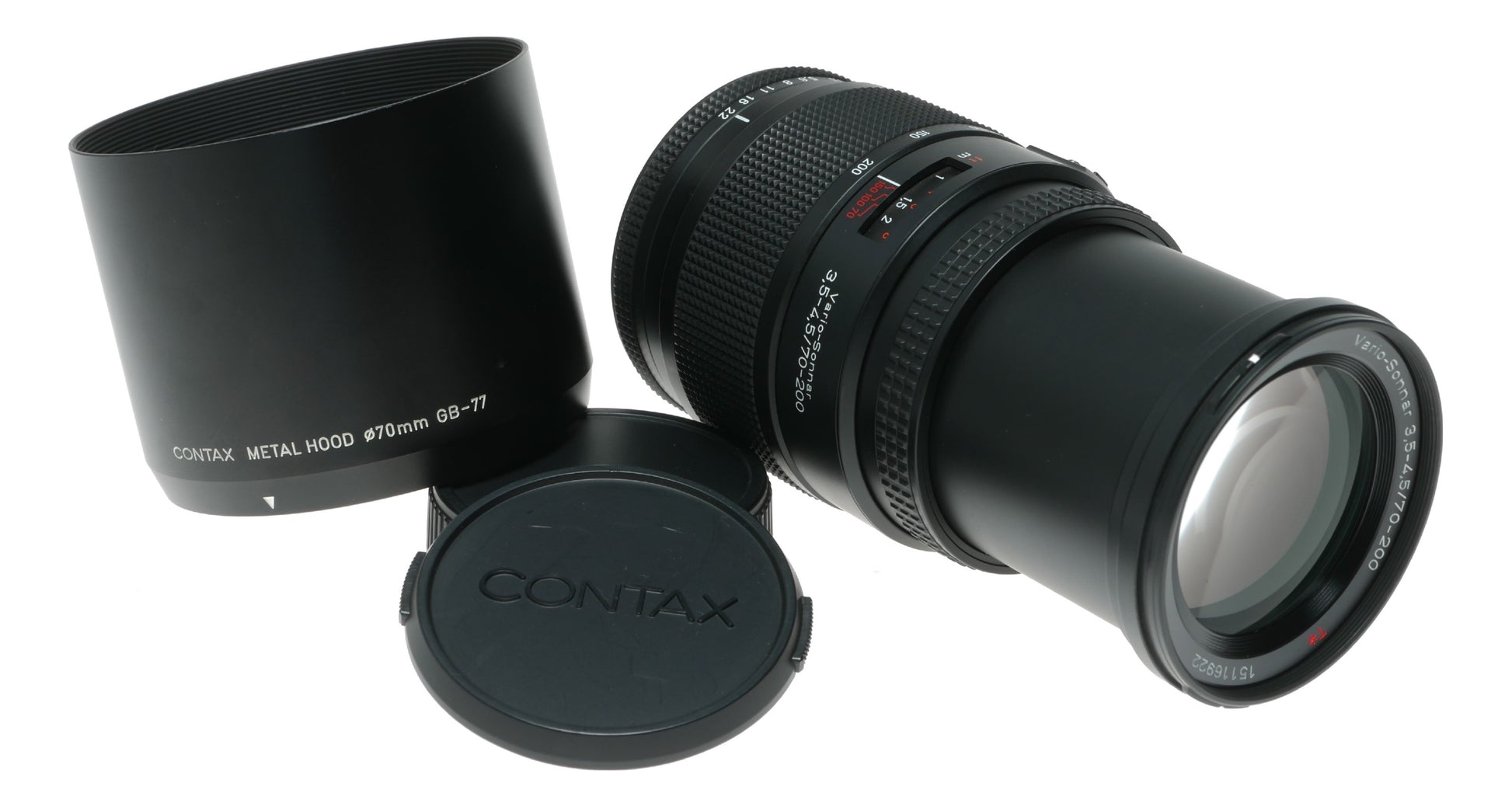 Contax Carl Zeiss Vario-Sonnar T* 70-200mm f/3.5-4.5 Zoom Lens with Metal Hood