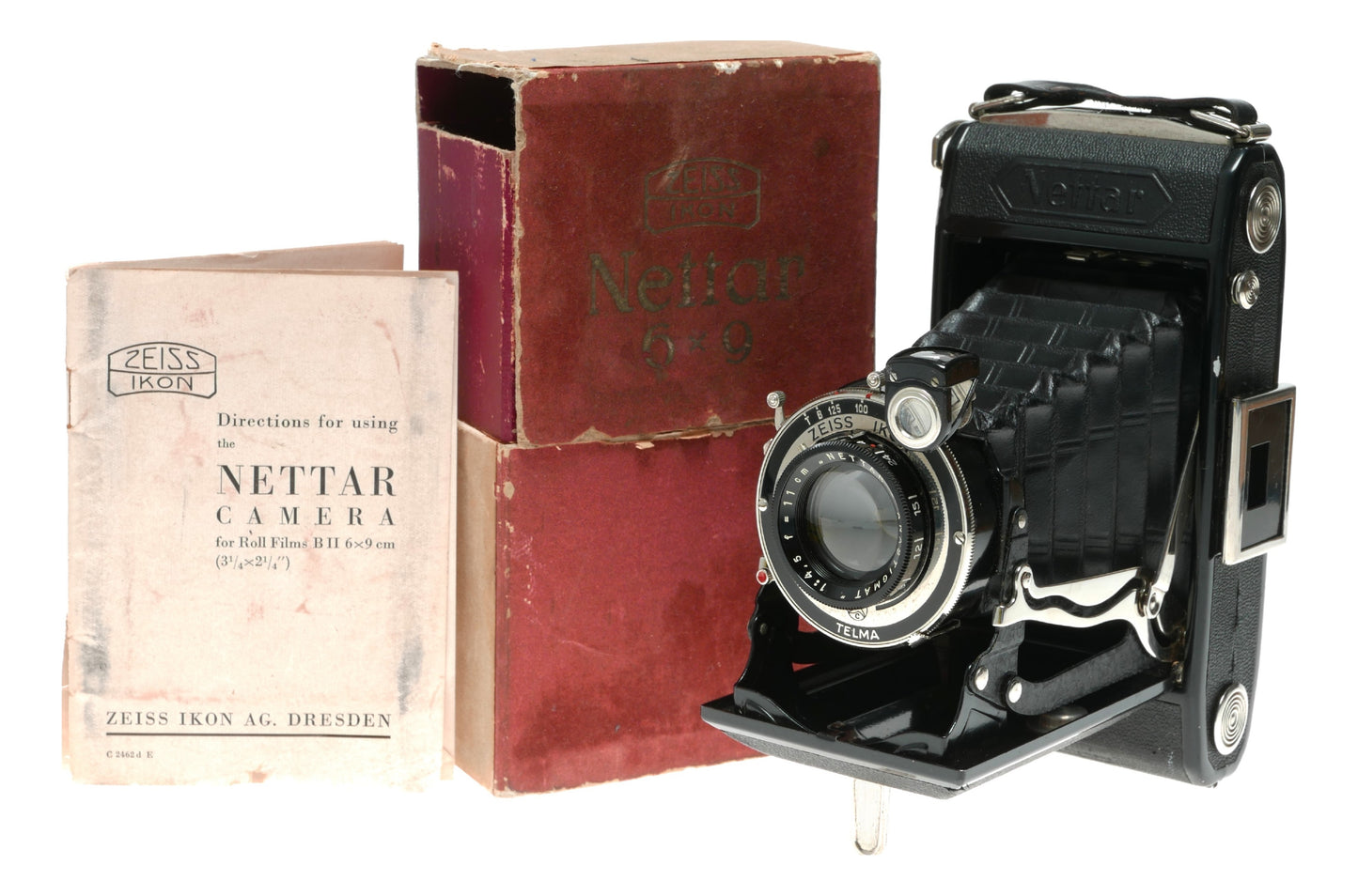 Zeiss Ikon Nettar 515/2 Vintage 6x9cm Roll Film Camera with Anastigmat Telma 1:4.5 11cm Lens