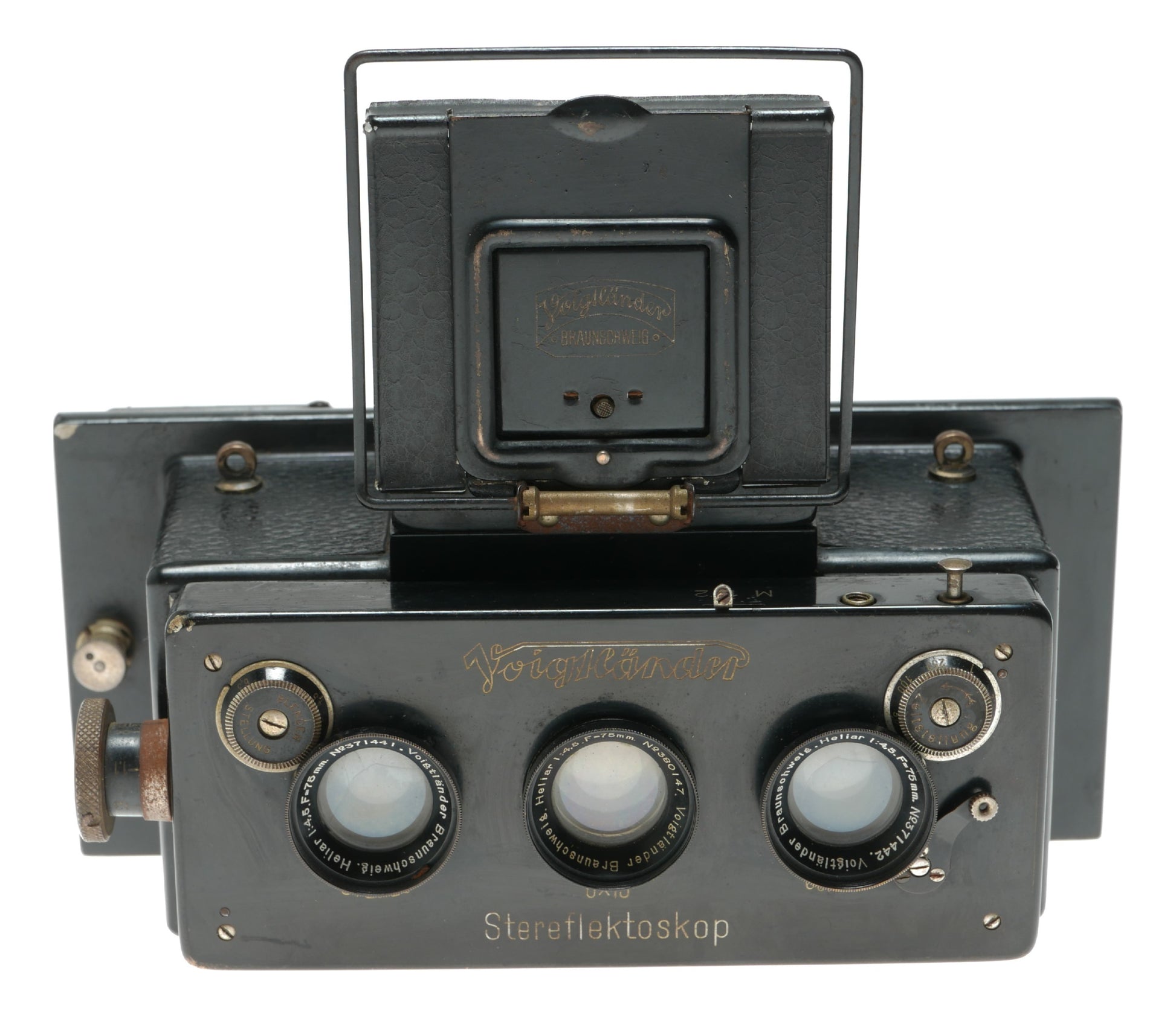 Voigtländer Stereoflektoskop 6x13 Vintage Film Camera with Helioplan 75mm f/4.5 Lens and Compur Shutter