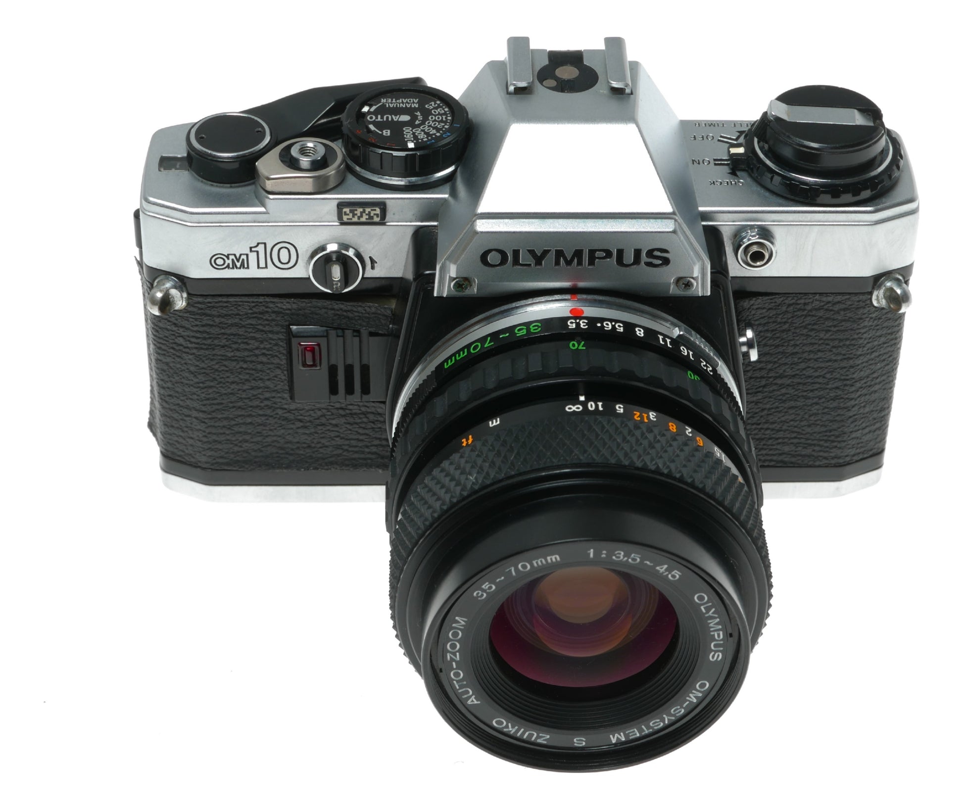 Olympus OM10 Vintage SLR Camera with 35-70mm f/3.5-4.5 Zuiko Auto-Zoom Lens - View 3