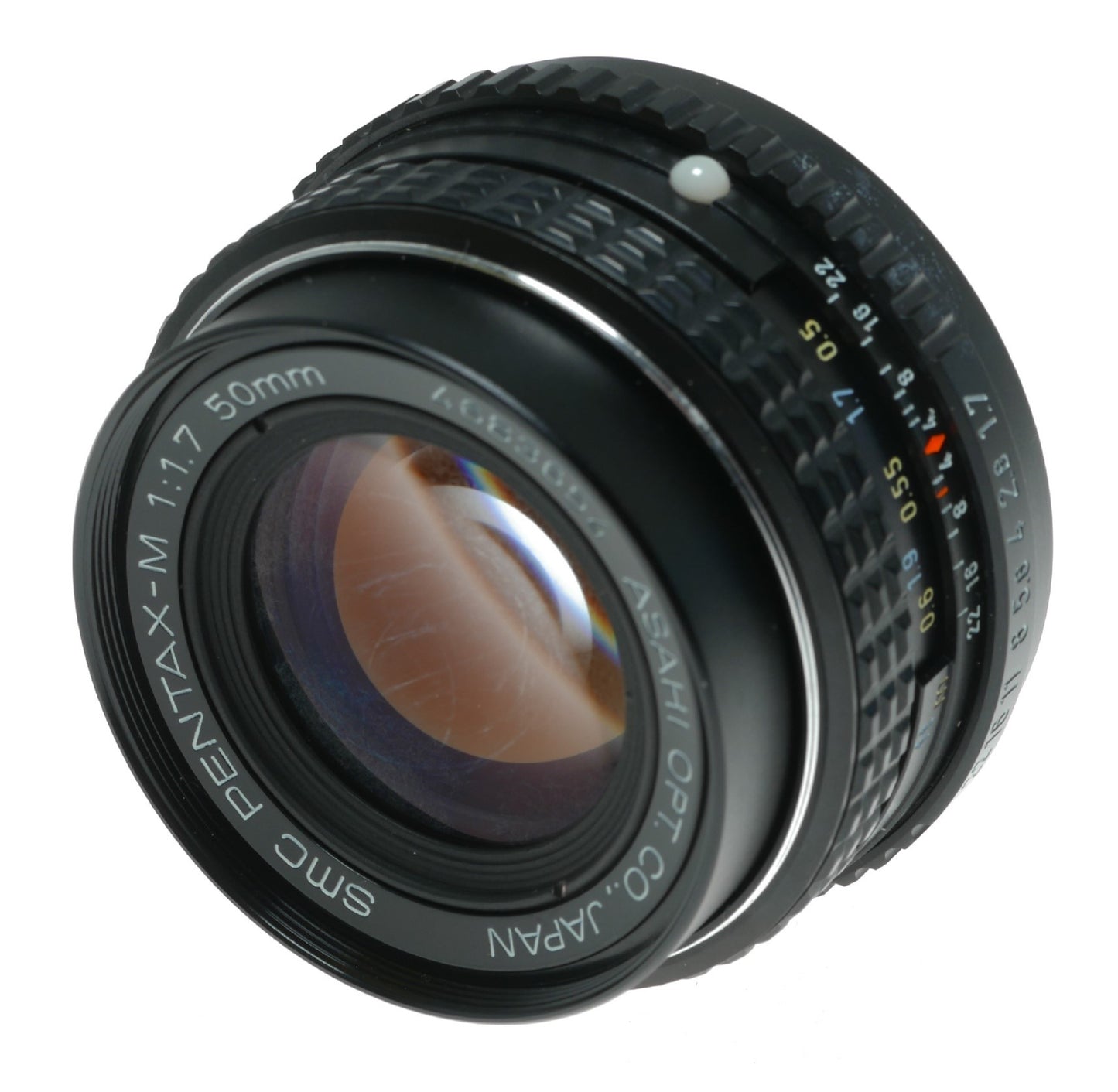 Pentax-M 50mm f/1.7 Vintage SLR Camera Lens by Asahi Optical Co. Japan - View 3