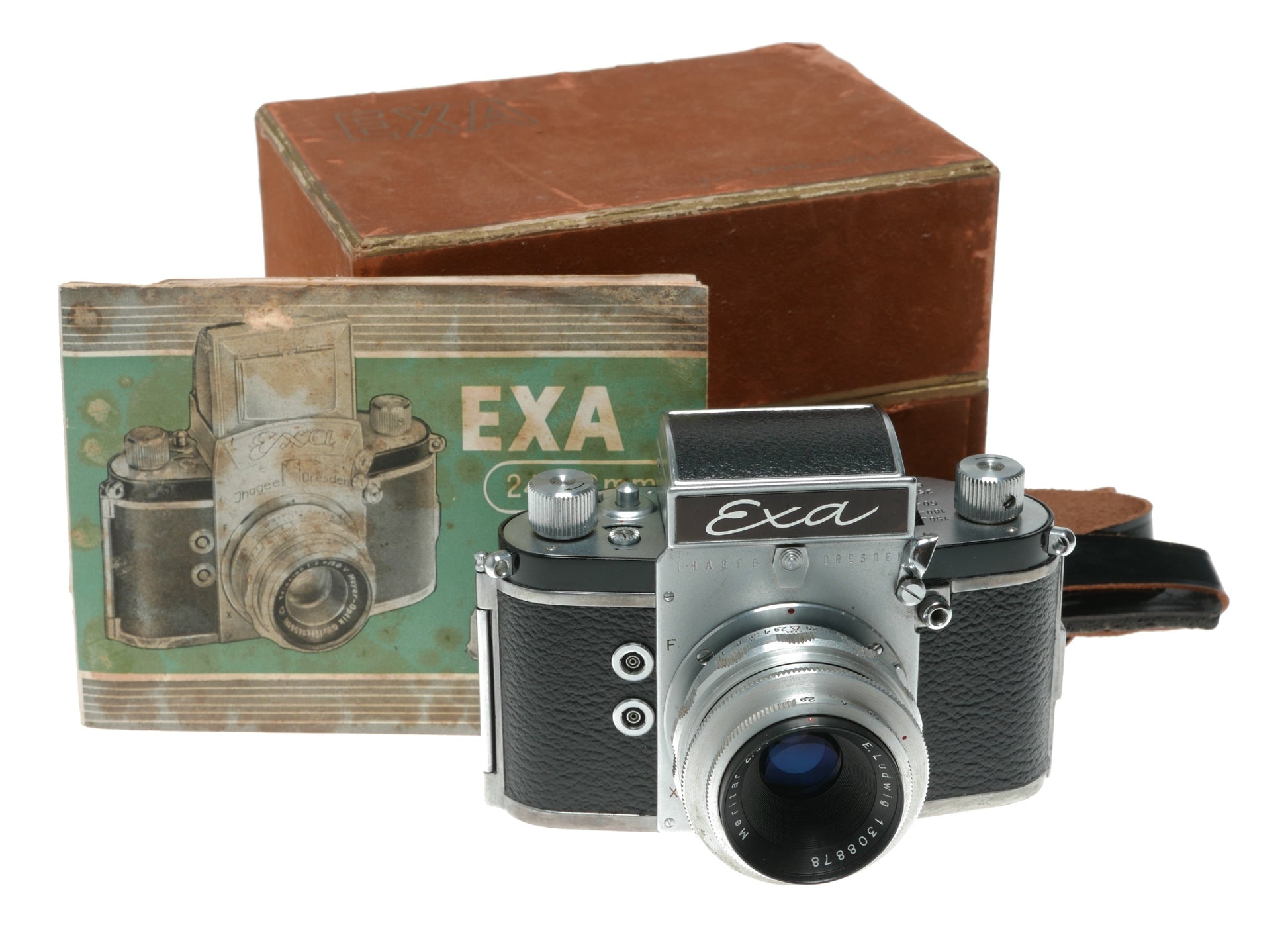 Ihagee Dresden Exa Vintage 35mm Film Camera with Meritar 2.9/50 Lens