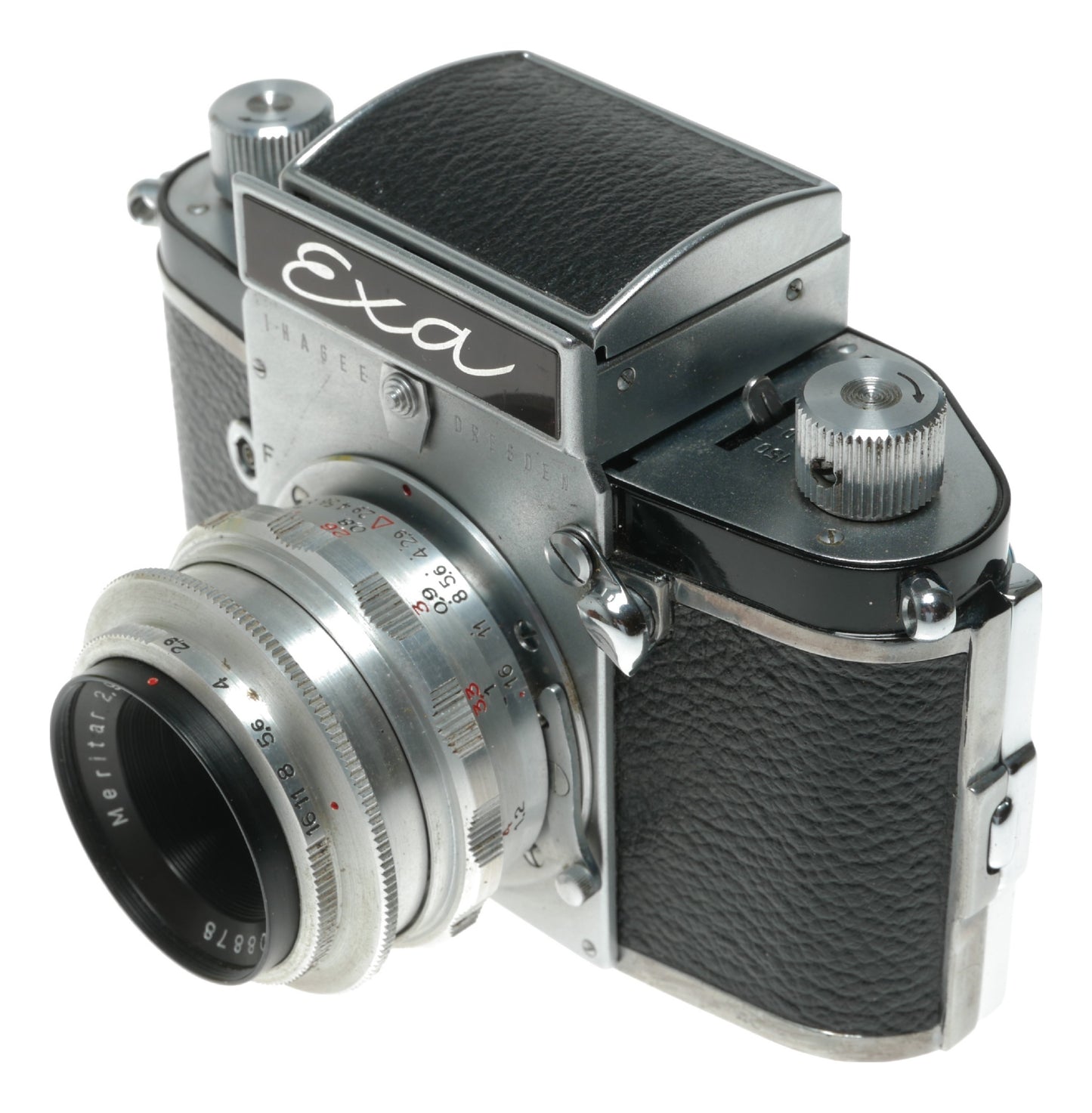 Ihagee Dresden Exa Vintage 35mm Film Camera with Meritar 2.9/50 Lens - View 5