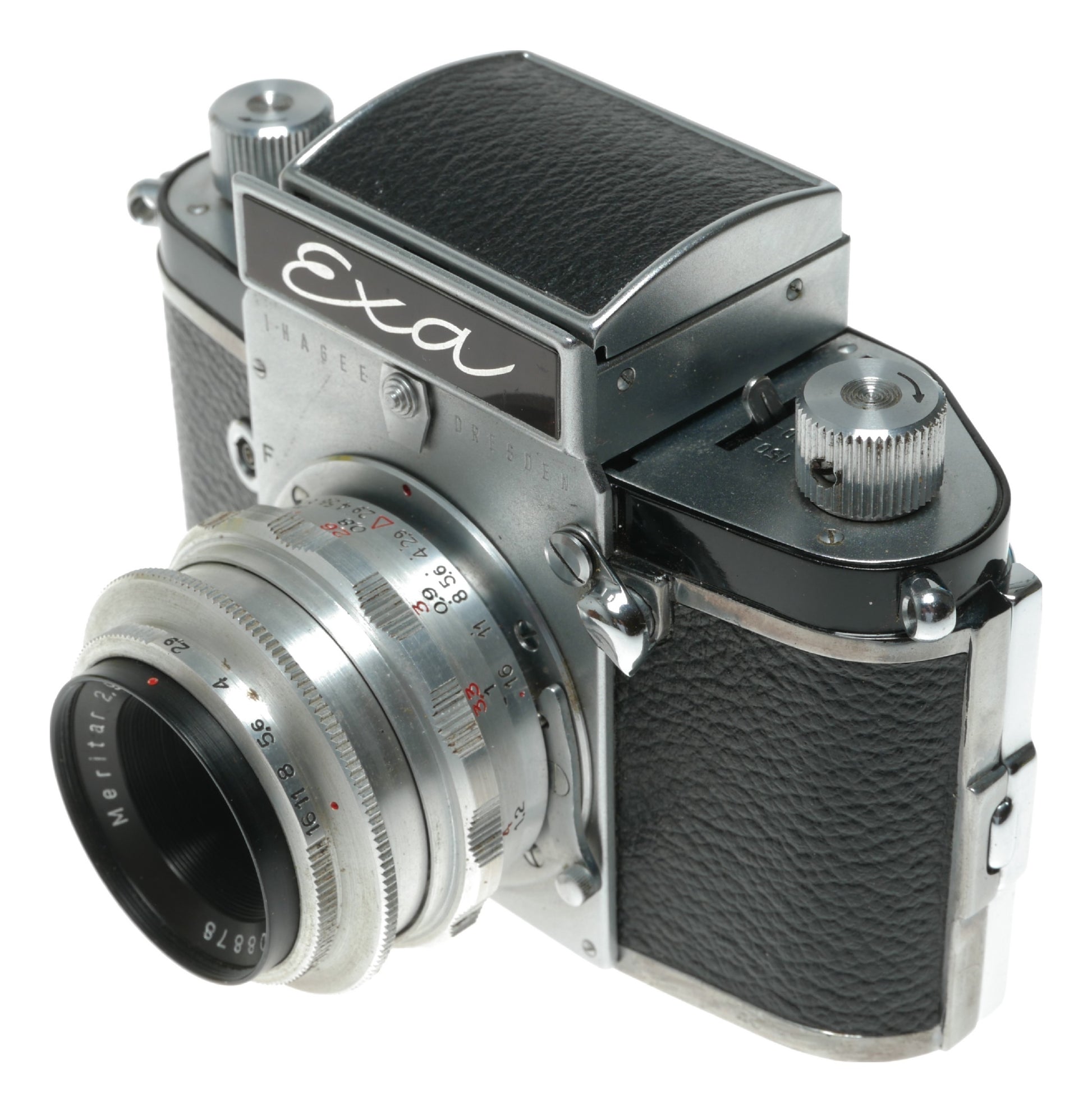 Ihagee Dresden Exa Vintage 35mm Film Camera with Meritar 2.9/50 Lens - View 5