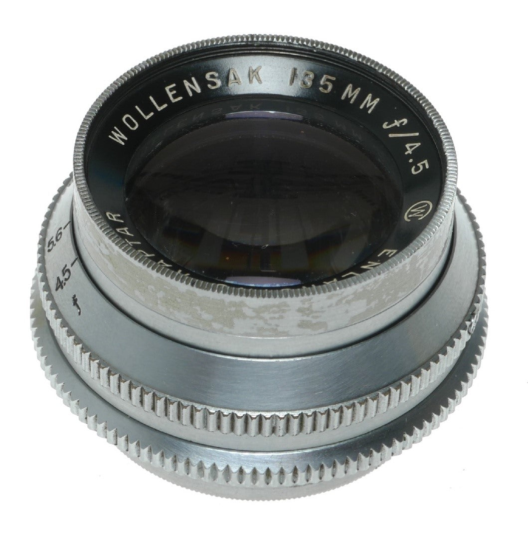 Wollensak 135mm f/4.5 Raptar Enlarging Lens, Chrome, Made in England - View 3