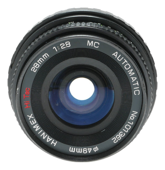 Hanimex Hi Tec 28mm f/2.8 Wide Angle Lens, Multi-Coated, Automatic, 49mm Filter Thread - View 3