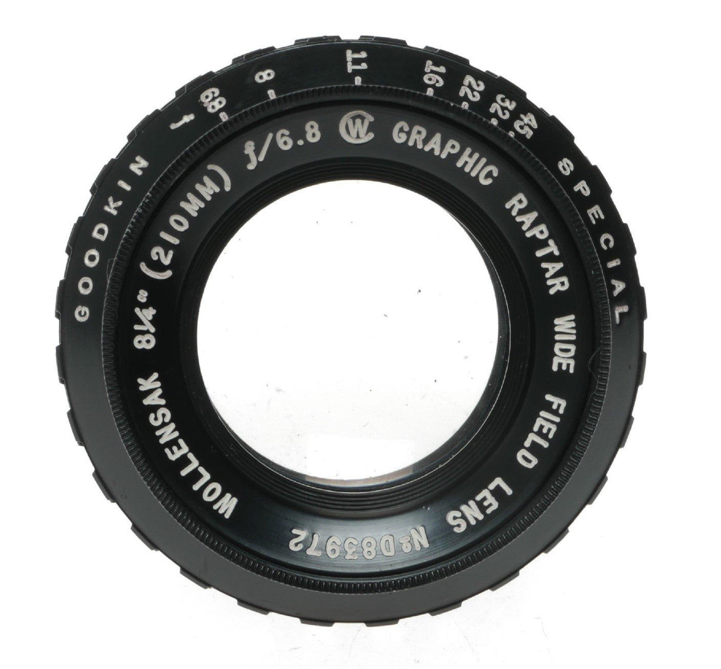 Wollensak 8.25 inch f/6.8 Graphic Raptar Wide Field Lens - Goodkin Special Edition