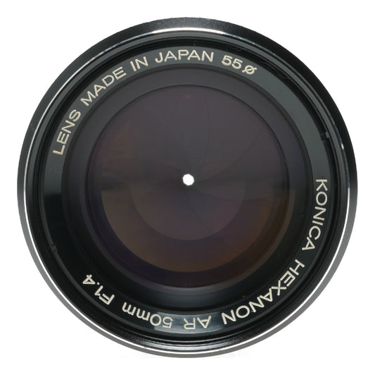 Konica Hexanon AR 50mm f/1.4 Vintage Camera Lens Made in Japan - View 3
