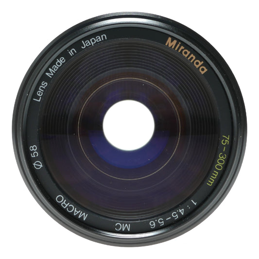 Miranda MACRO MC 75-300mm f/4.5-5.6 Zoom Lens, Made in Japan, 58mm Filter Thread - View 3