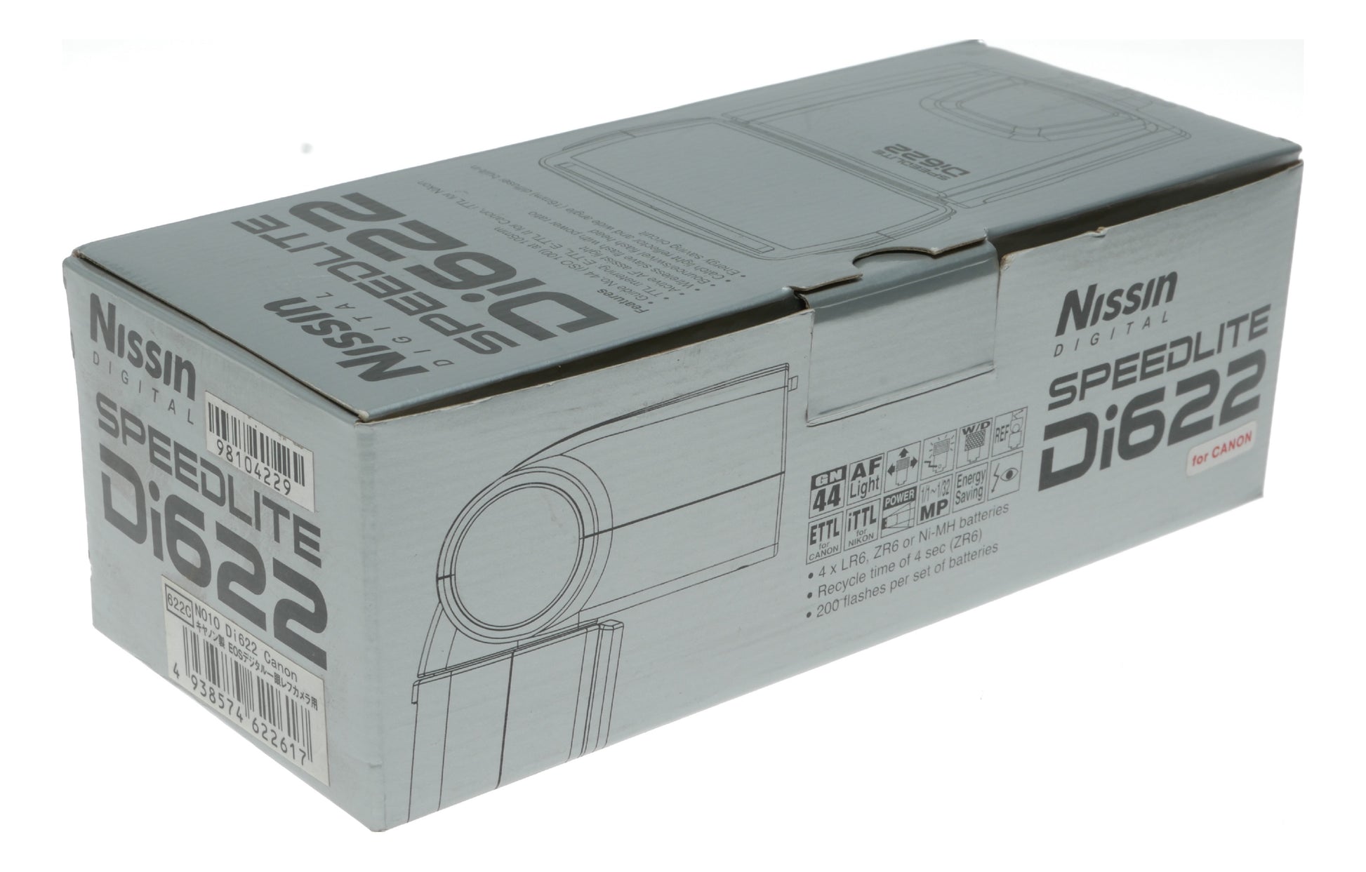 Nissin Di622 Mark II Speedlite Flash for Canon ETTL Digital Cameras with Zoom 24-105mm