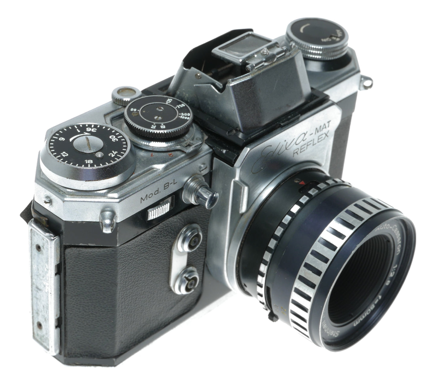 Edixa-MAT Reflex Mod. B-L Vintage SLR Camera with Steinheil München Edixa-Auto-Cassaron 50mm f/2.8 Lens - View 4
