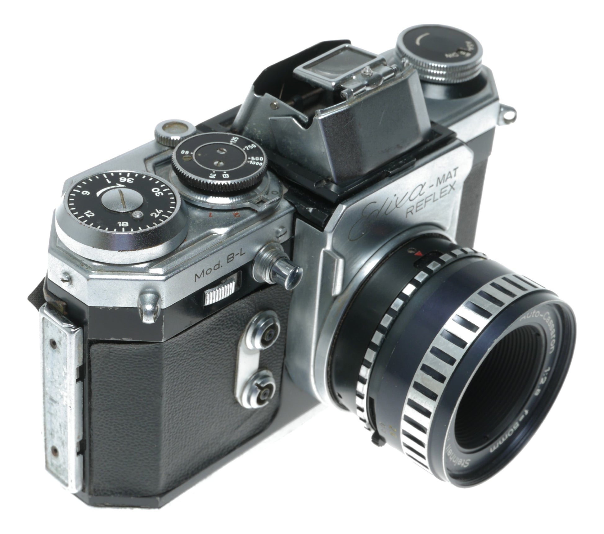 Edixa-MAT Reflex Mod. B-L Vintage SLR Camera with Steinheil München Edixa-Auto-Cassaron 50mm f/2.8 Lens - View 4