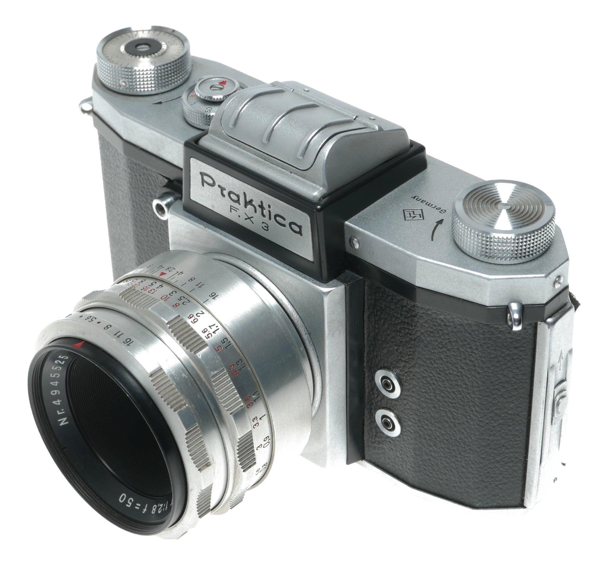 Praktica FX 3 Vintage SLR Camera with 50mm f/2.8 Lens from Germany - View 2