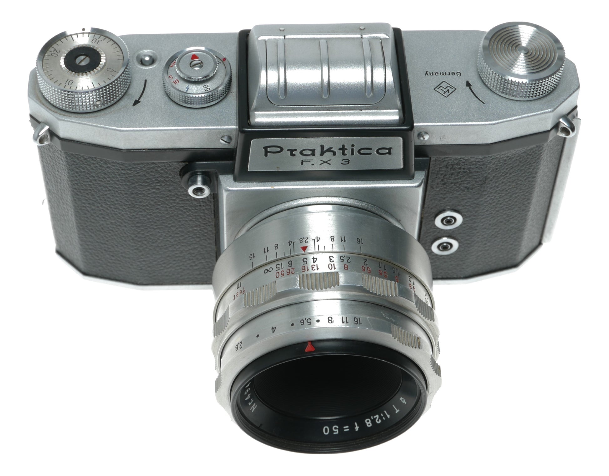 Praktica FX 3 Vintage SLR Camera with 50mm f/2.8 Lens from Germany - View 3
