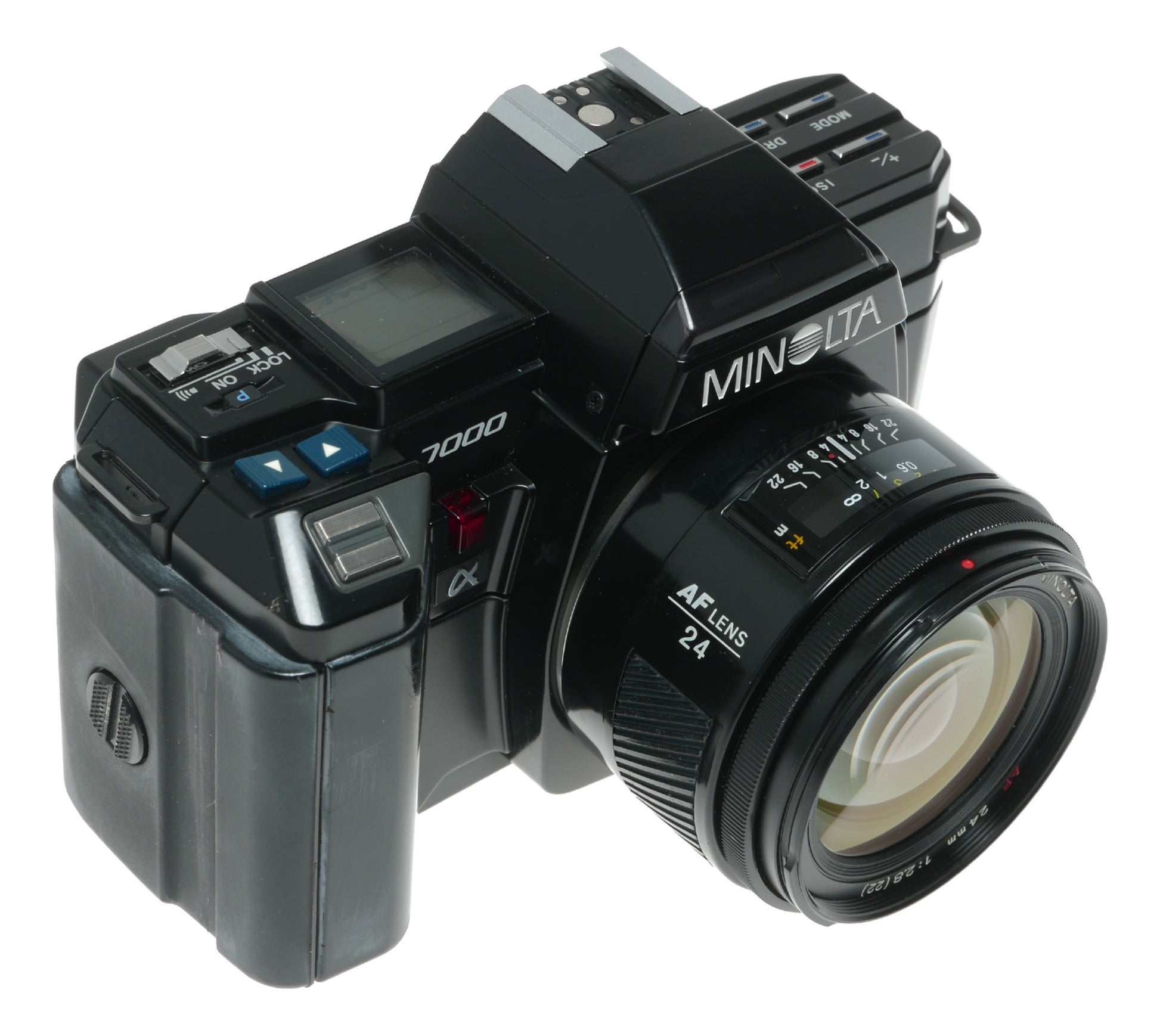 Minolta 7000 α Vintage SLR Camera with 24mm f/2.8 and 52mm f/2.8 AF Lenses - View 4