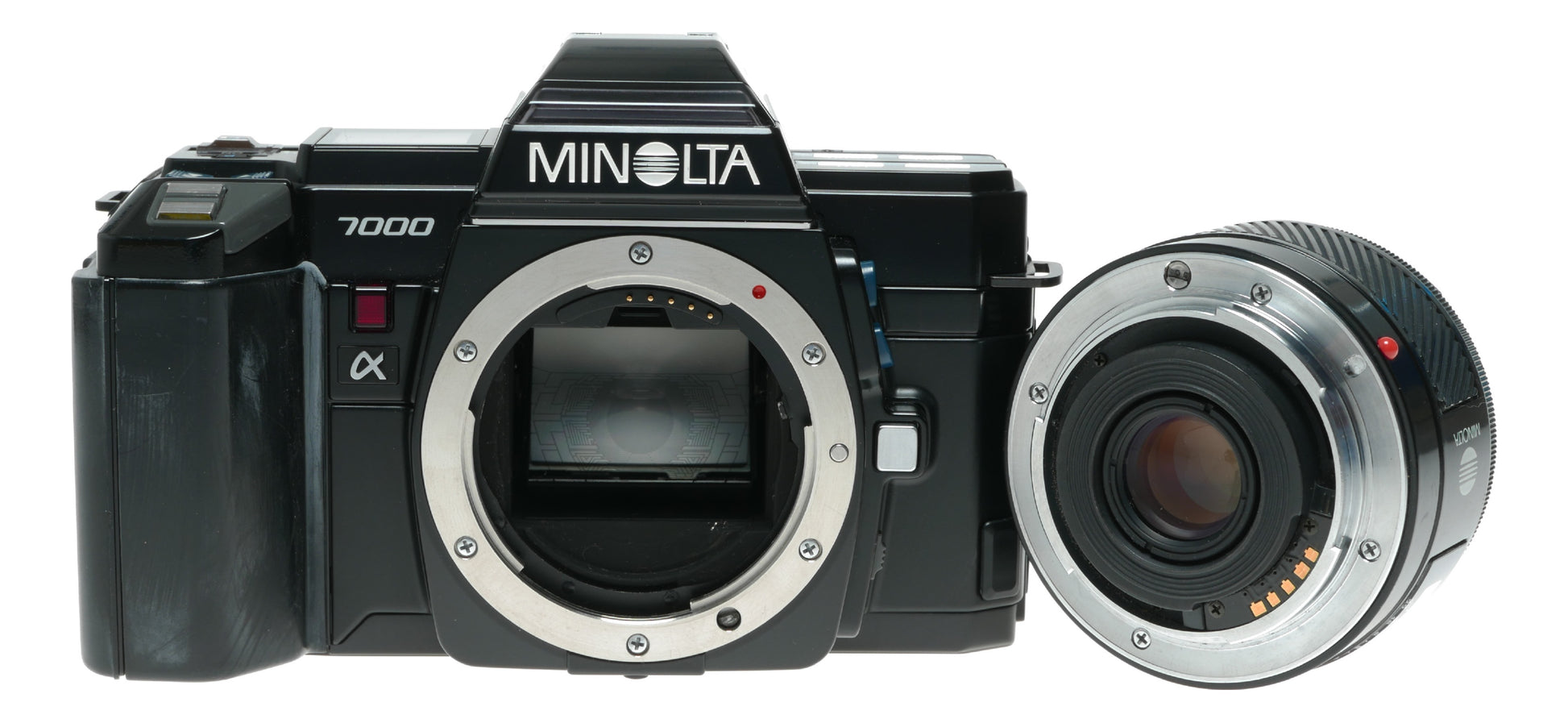 Minolta 7000 α Vintage SLR Camera with 24mm f/2.8 and 52mm f/2.8 AF Lenses - View 9