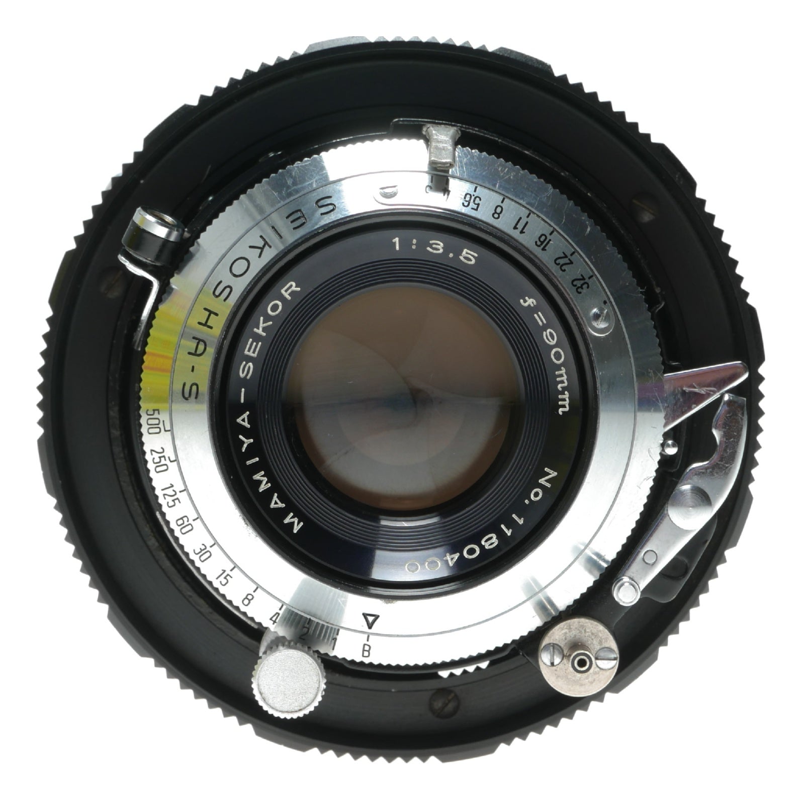 Mamiya-Sekor 90mm f/3.5 Vintage Camera Lens with Seikosha-S Shutter, Made in Japan