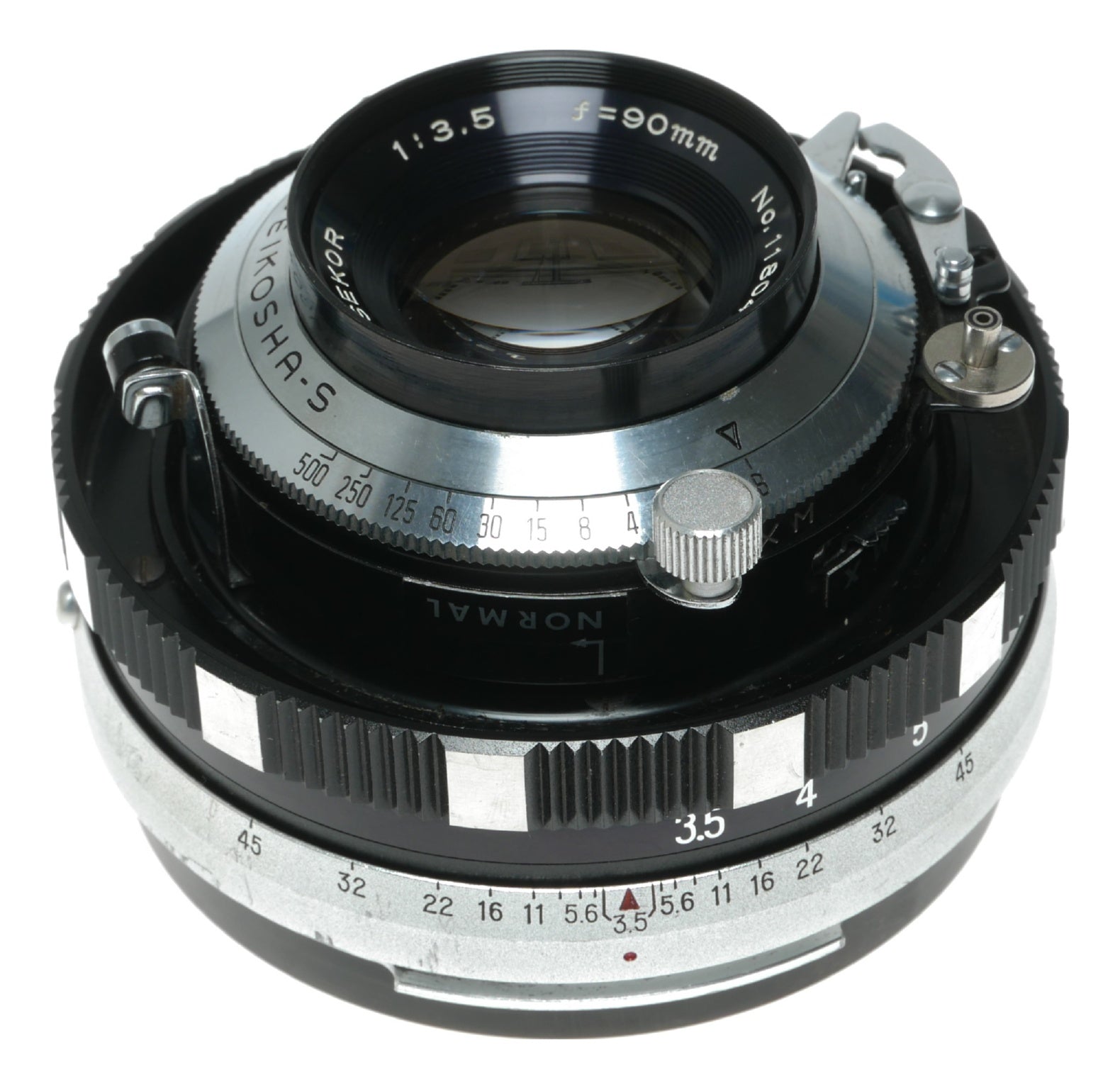 Mamiya-Sekor 90mm f/3.5 Vintage Camera Lens with Seikosha-S Shutter, Made in Japan - View 3