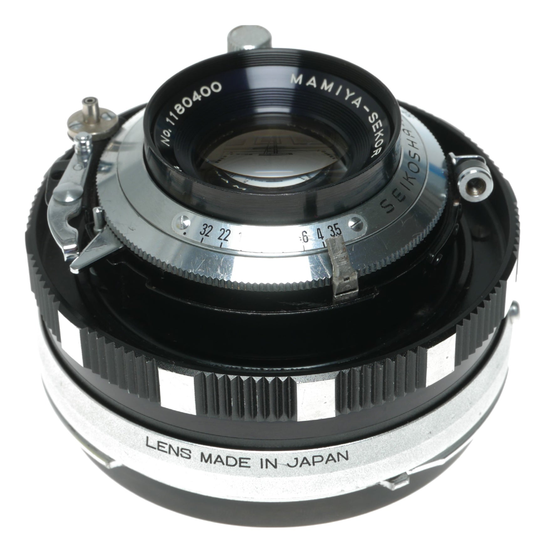 Mamiya-Sekor 90mm f/3.5 Vintage Camera Lens with Seikosha-S Shutter, Made in Japan - View 5