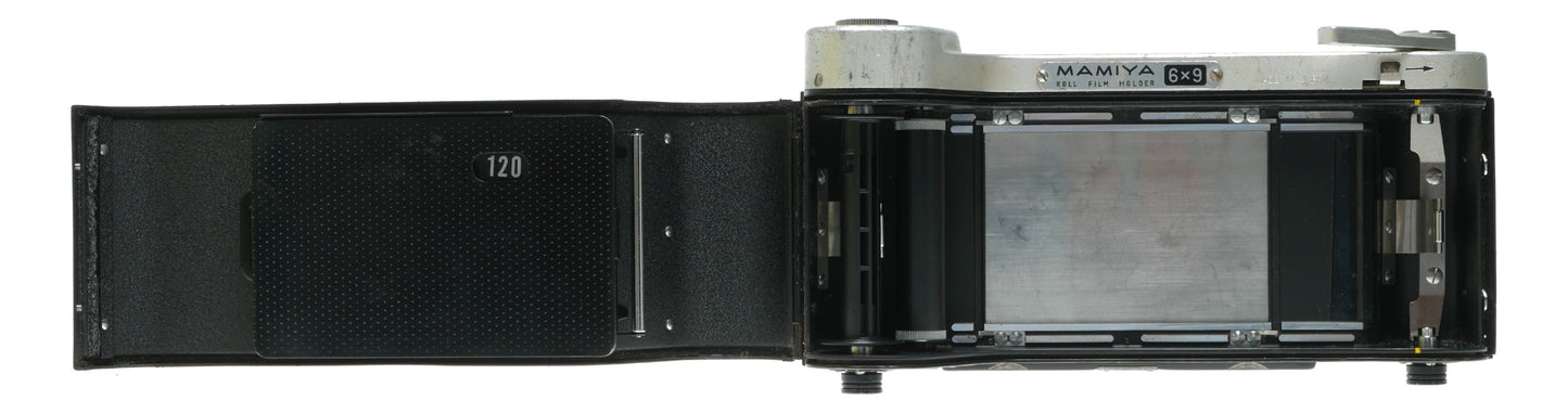 Mamiya Press Vintage Roll Film Holder for 6x9 cm and 8x4.5 cm Formats on 120 Film, Made in Japan - View 8